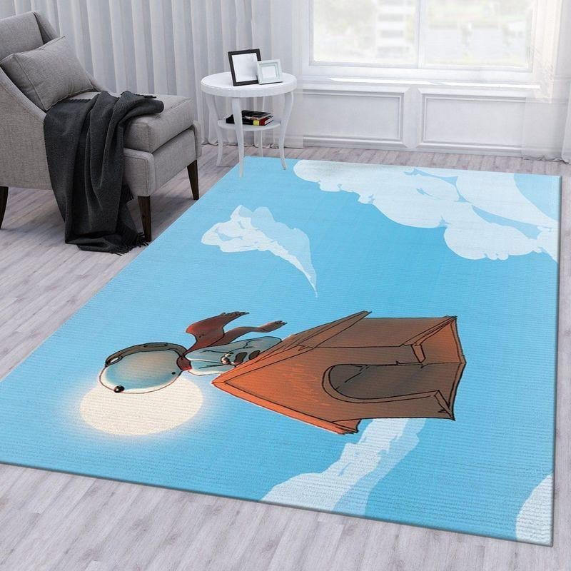 Snoopy Fly Area Rug Living Room Rug Home Decor Floor Decor