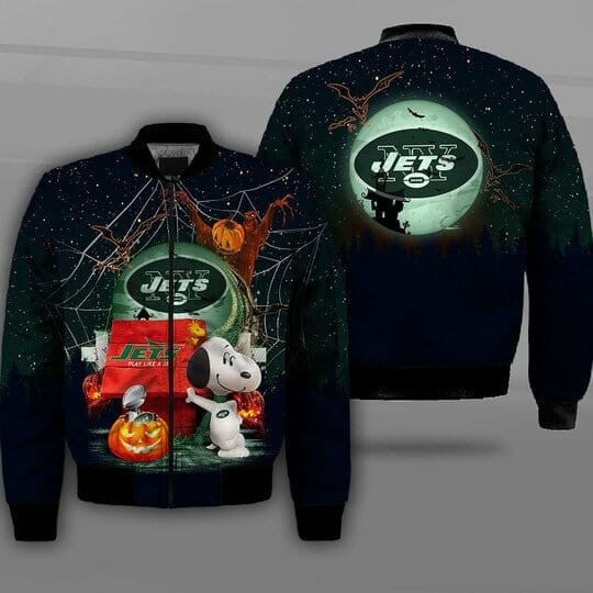 NFL New York Jets Snoopy Halloween Bomber Jacket