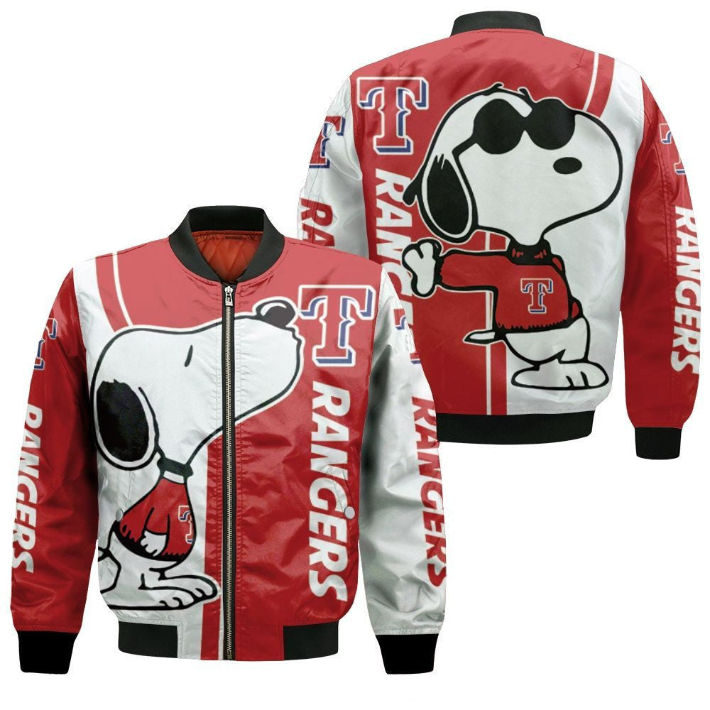 MLB Texas Rangers Snoopy Bomber Jacket