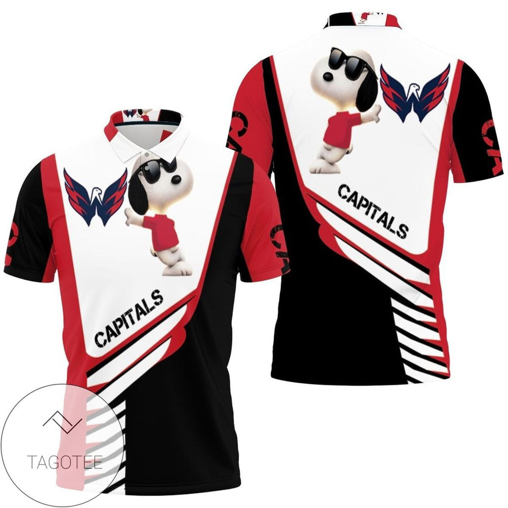 Mens & Womens Washington Capitals Snoopy For Fans 3d All Over Print Polo Shirt