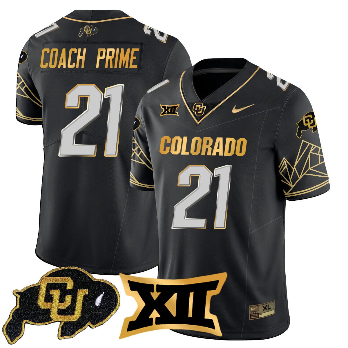 Men's Colorado Buffaloes 2024 Vapor Limited Gold Jersey N3 - All Stitched