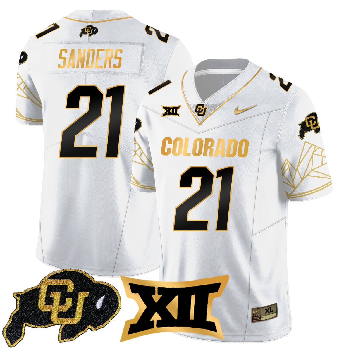 Men's Colorado Buffaloes 2024 Vapor Limited Gold Jersey N3 - All Stitched