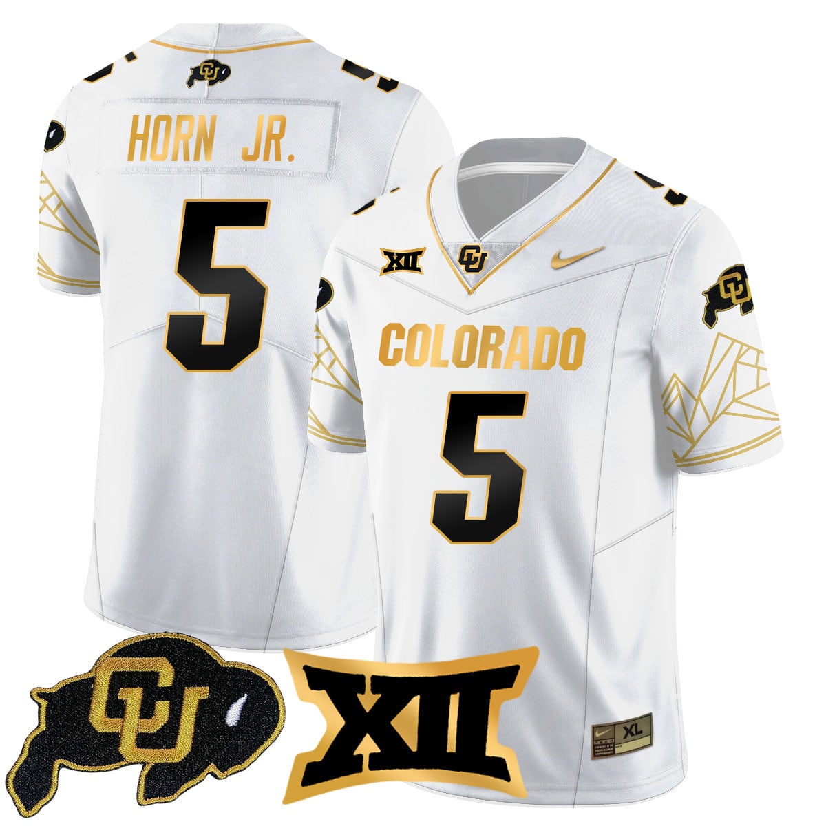 Men's Colorado Buffaloes 2024 Vapor Limited Gold Jersey N3 - All Stitched