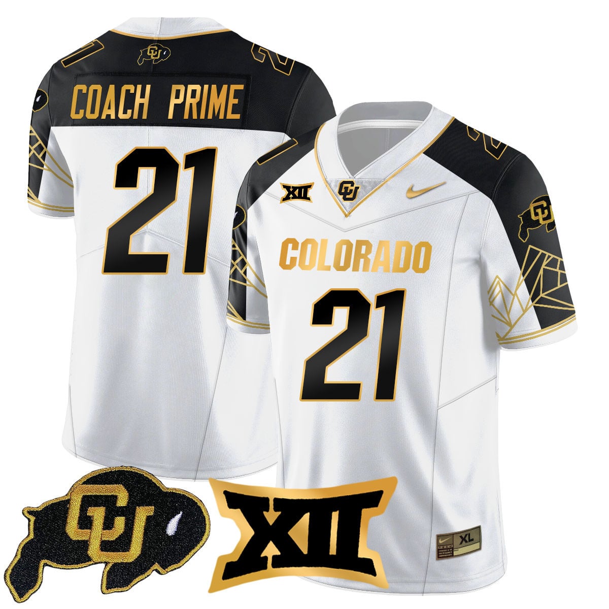 Men's Colorado Buffaloes 2024 Vapor Limited Gold Jersey N3 - All Stitched