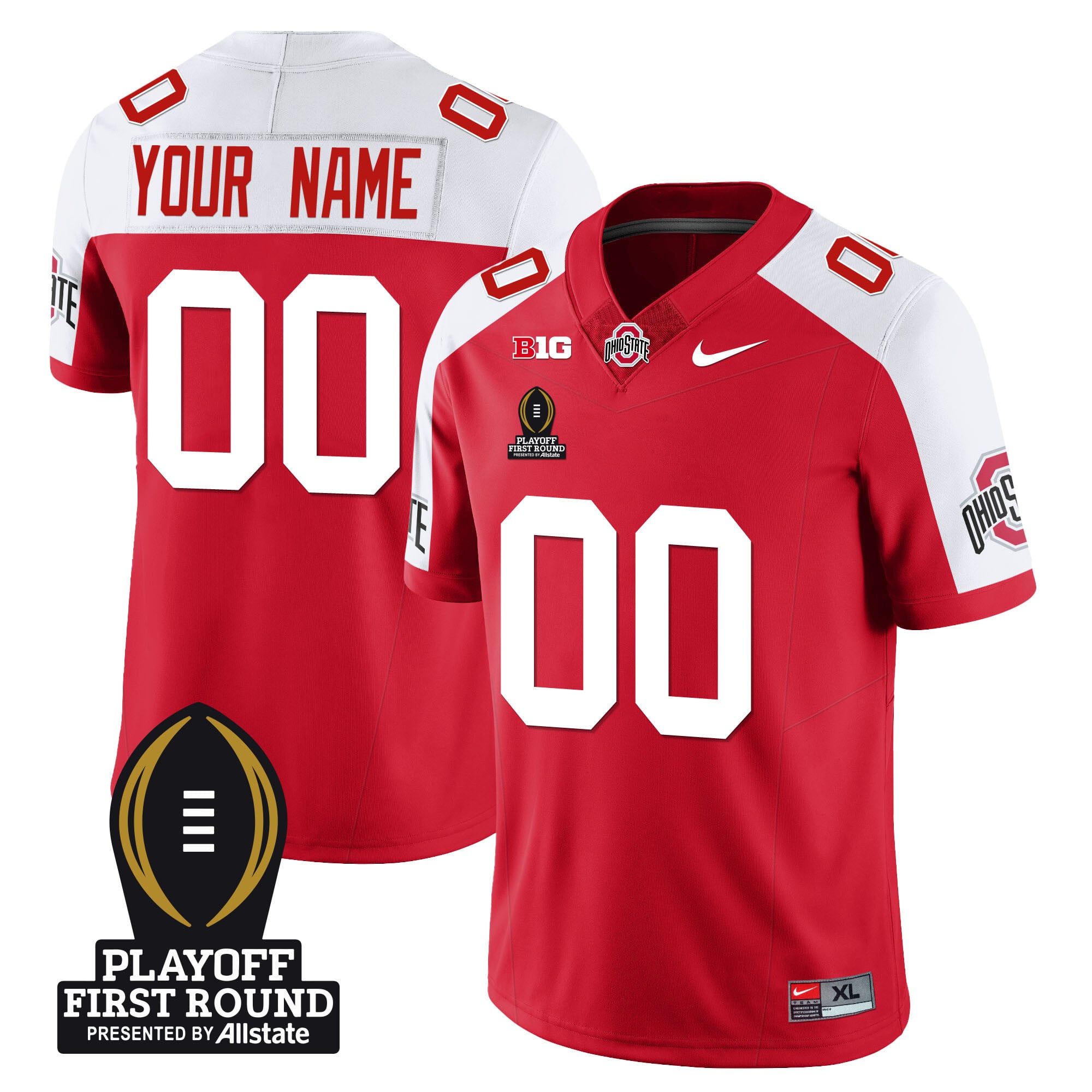 Ohio State Buckeyes Football - Playoff First Round Patch - All Stitched