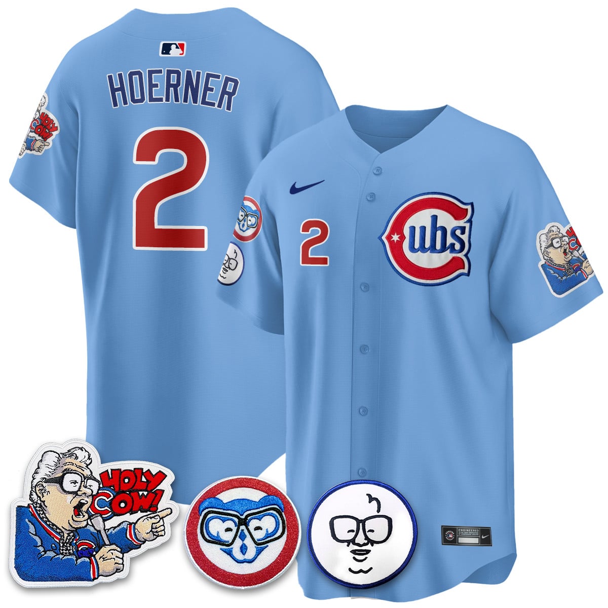 Men's Chicago Cubs Limited Jersey - Harry Caray "Holy Cow" Patch - All Stitched