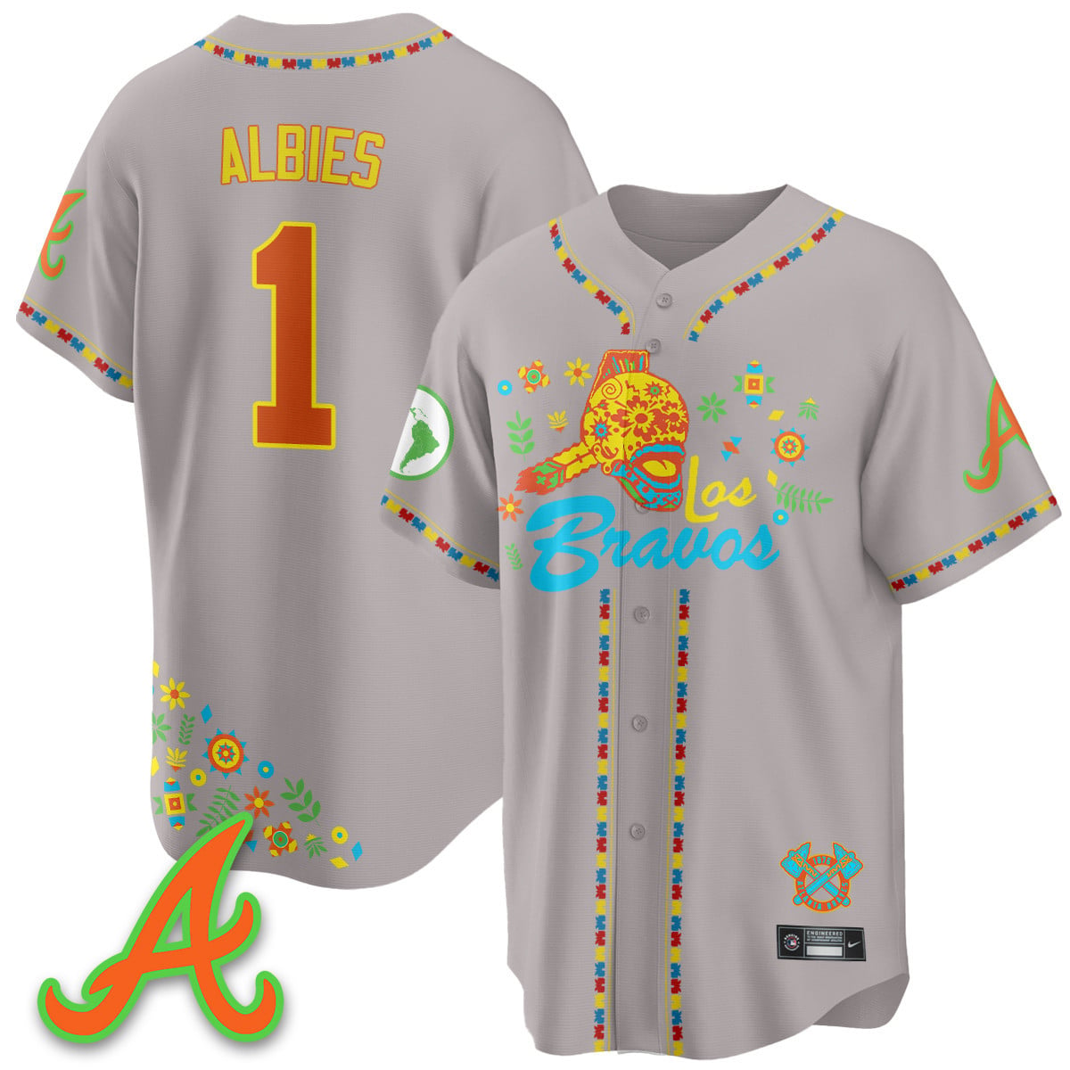 Men's Atlanta Braves 2025 "Los Bravos" Jersey V2 - All Stitched