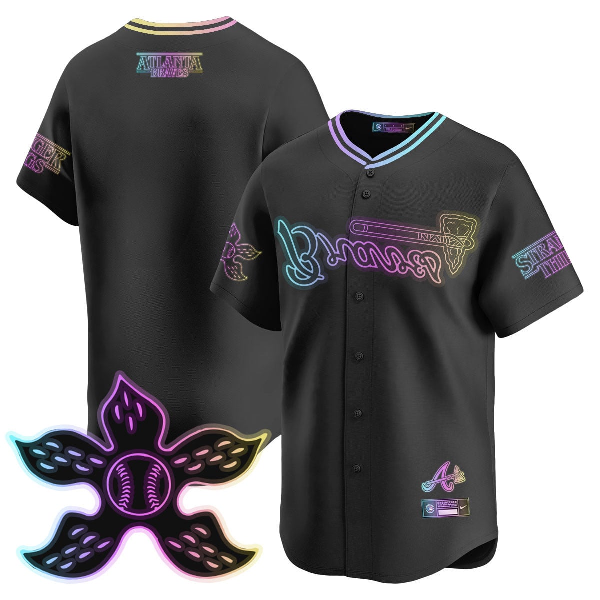 Men's Atlanta Braves Stranger Things 2025 Limited Jersey - All Stitched