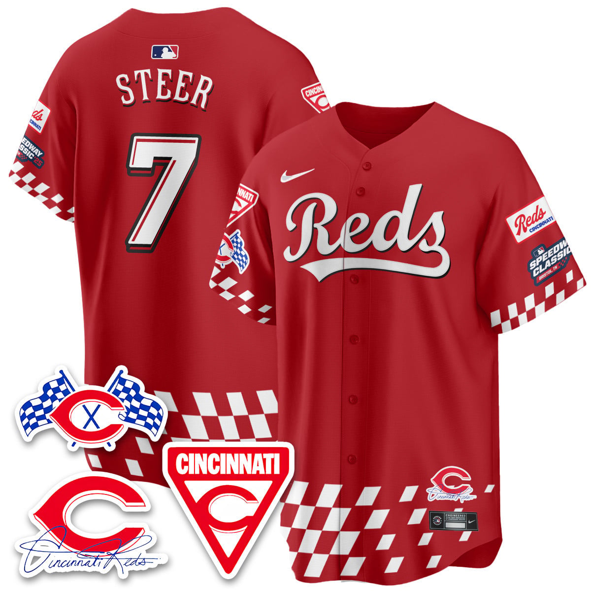 Men's Cincinnati Reds 2025 Speedway Limited Jersey V2 - All Stitched