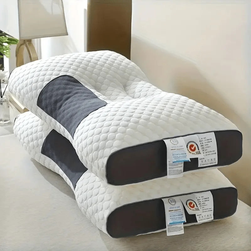 Soft Cotton Massage Neck Pillow for Sleeping Adjustable Ergonomic Support High Quality Removable Cover 1pc