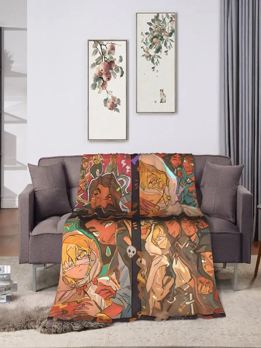 Hyuna Luka Alien Print Blanket Warm Bedding Throws for Winter Picnic Couch Chair Sofa Bed Funny Bedspread