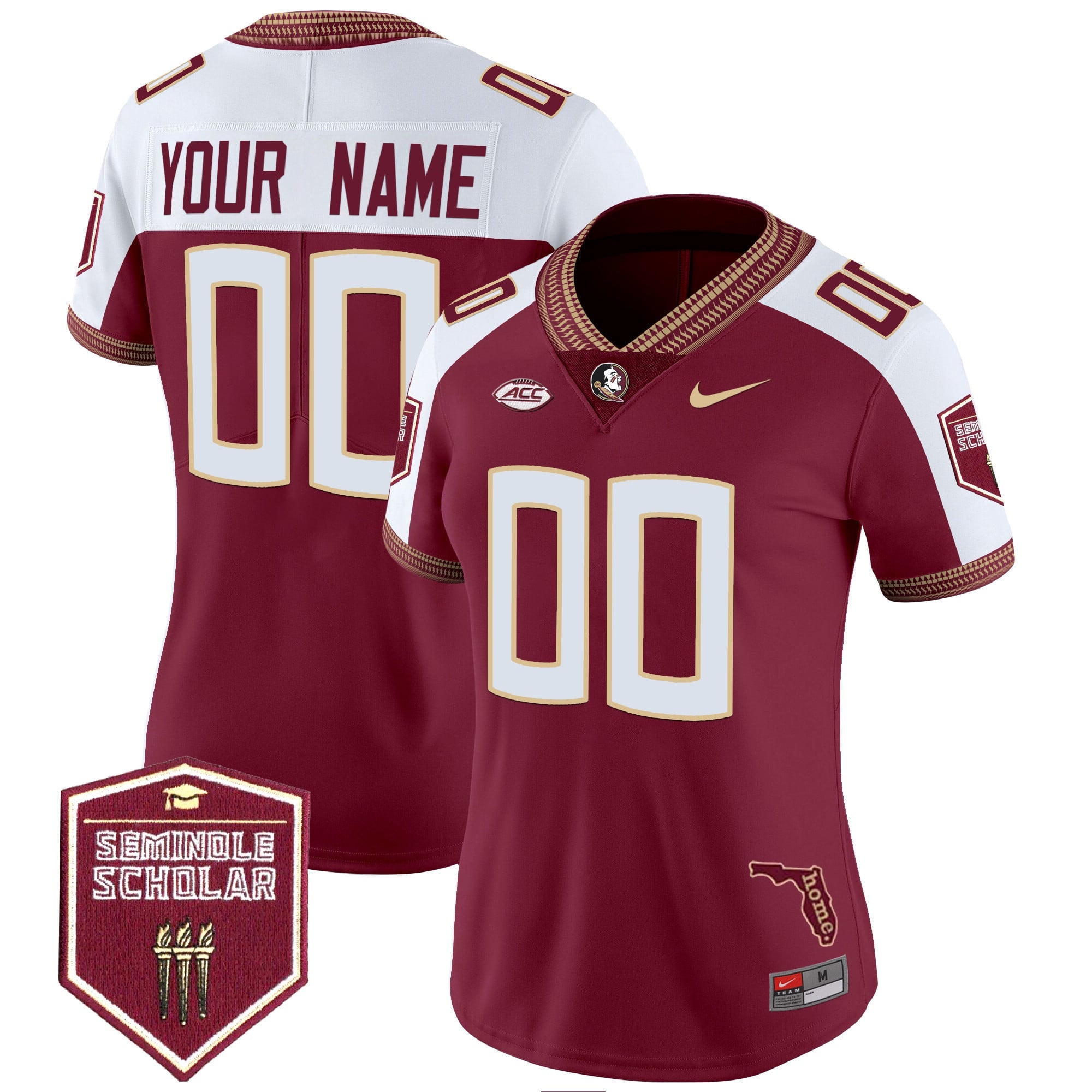 Florida State Seminoles 2025 Seminole Scholar Patch Vapor Limited Custom Jersey - All Stitched
