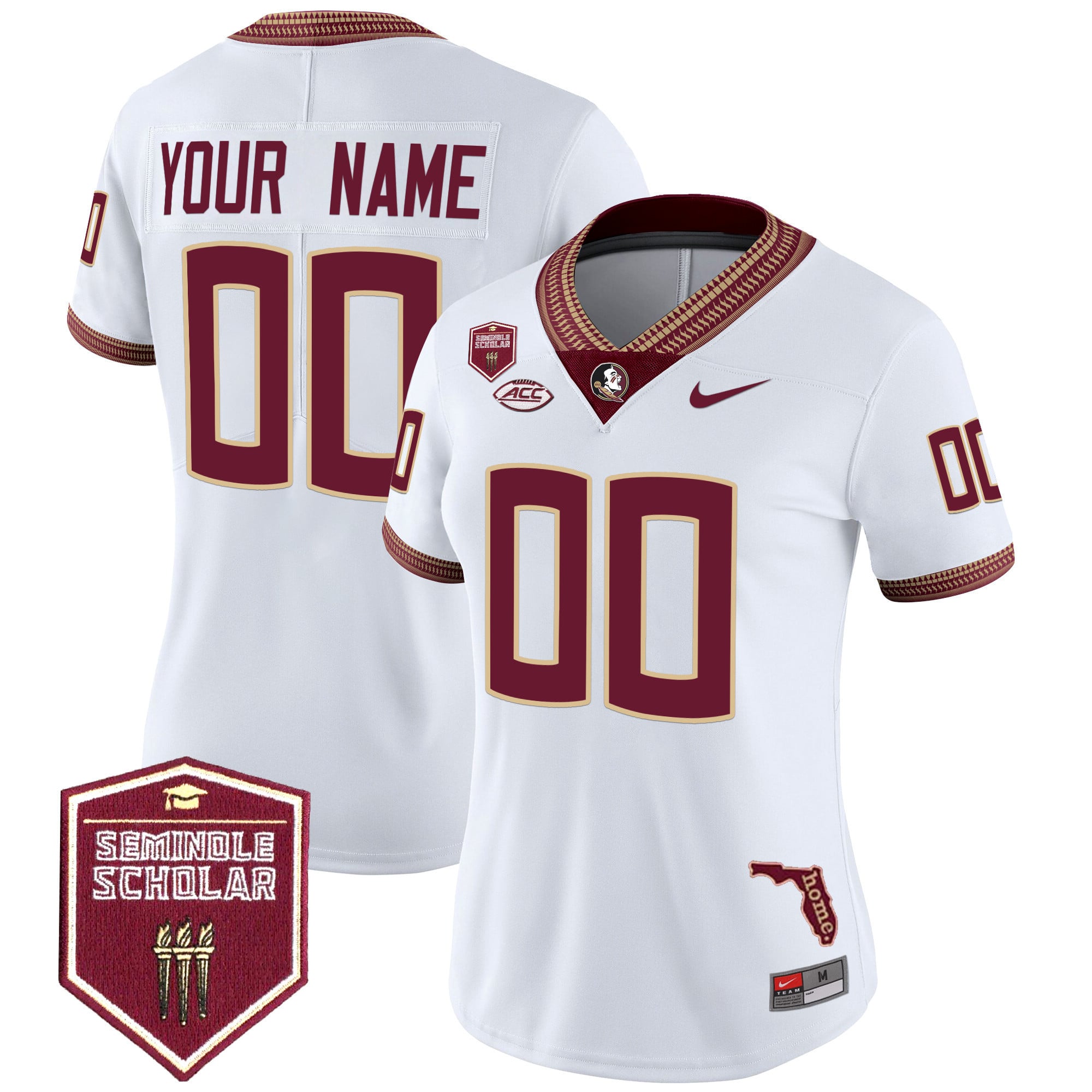 Florida State Seminoles 2025 Seminole Scholar Patch Vapor Limited Custom Jersey - All Stitched