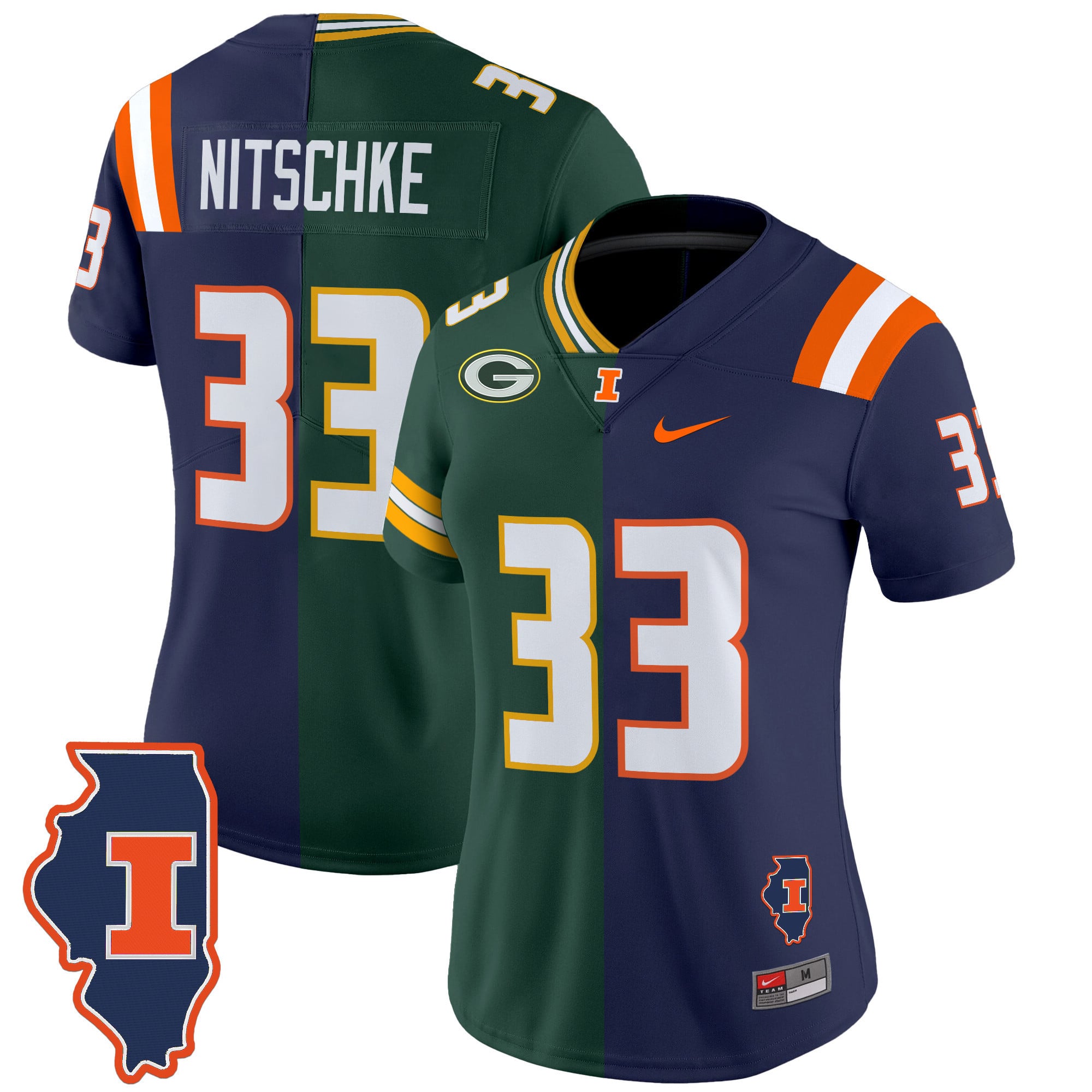Illinois Fighting Illini Split Vapor Limited Jersey - All Stitched