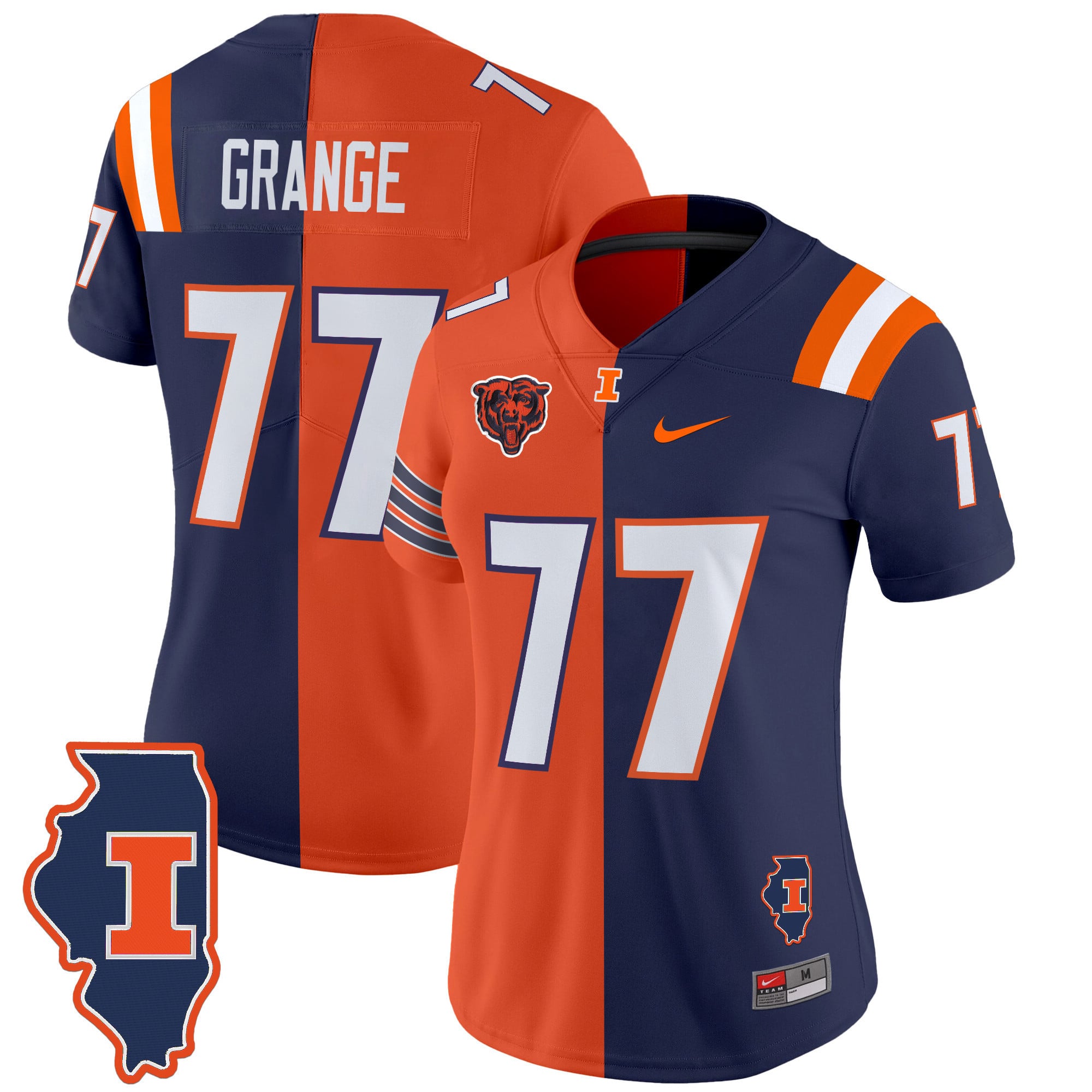 Illinois Fighting Illini Split Vapor Limited Jersey - All Stitched