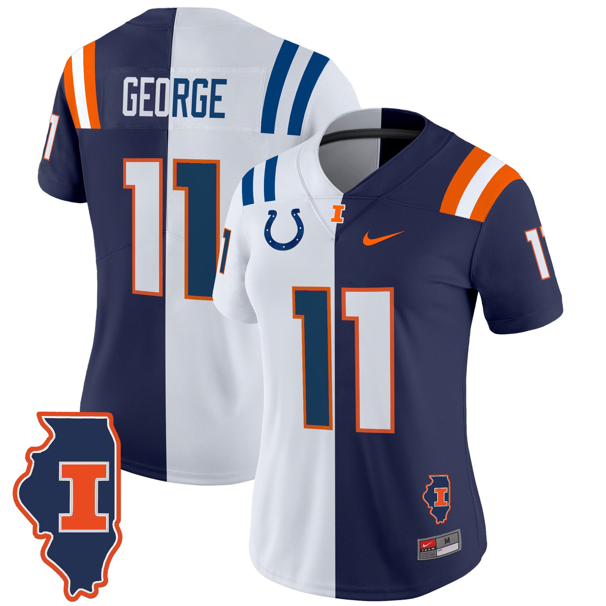 Illinois Fighting Illini Split Vapor Limited Jersey - All Stitched