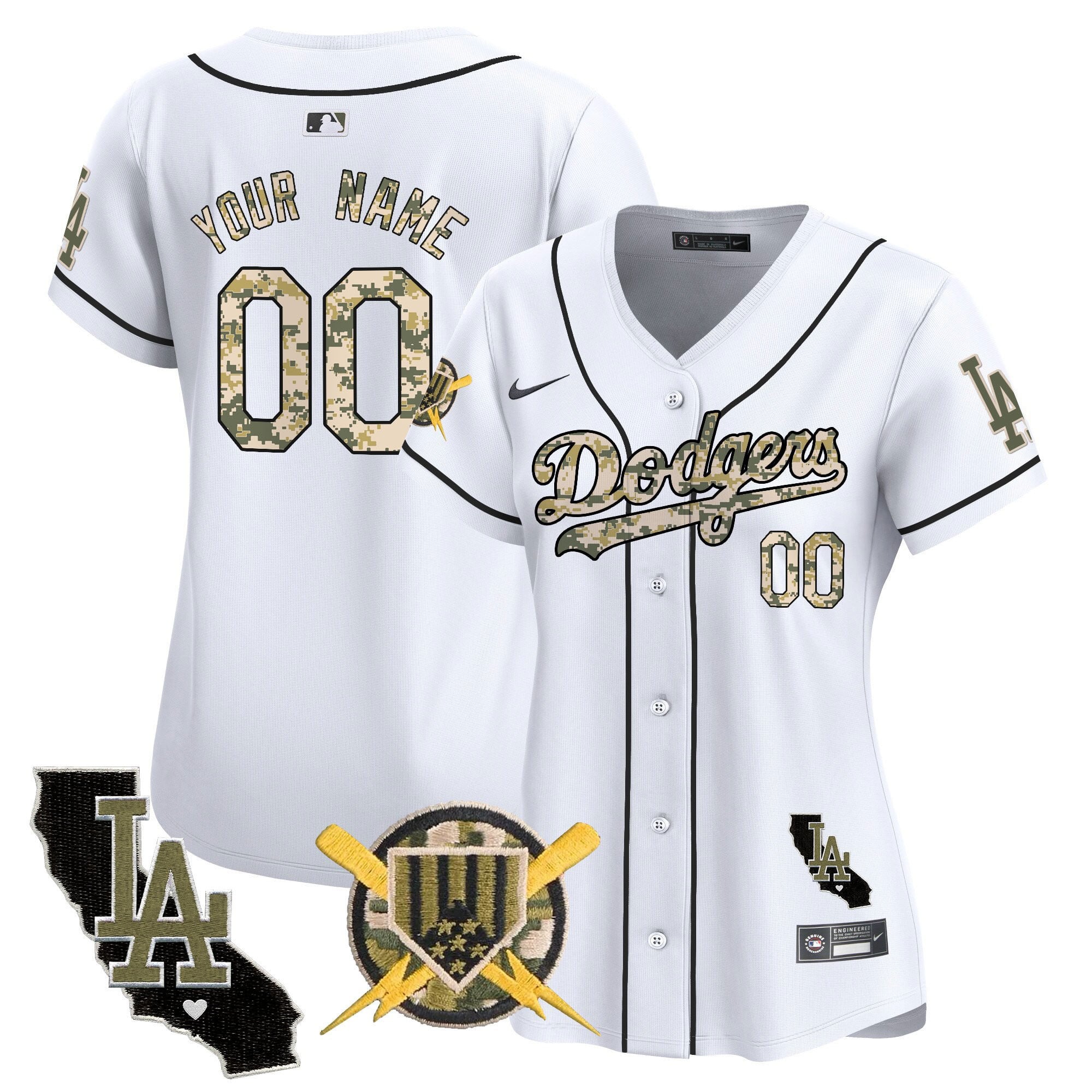 Dodgers Armed Forces Day Vapor Premier Limited Custom Jersey - All Stitched