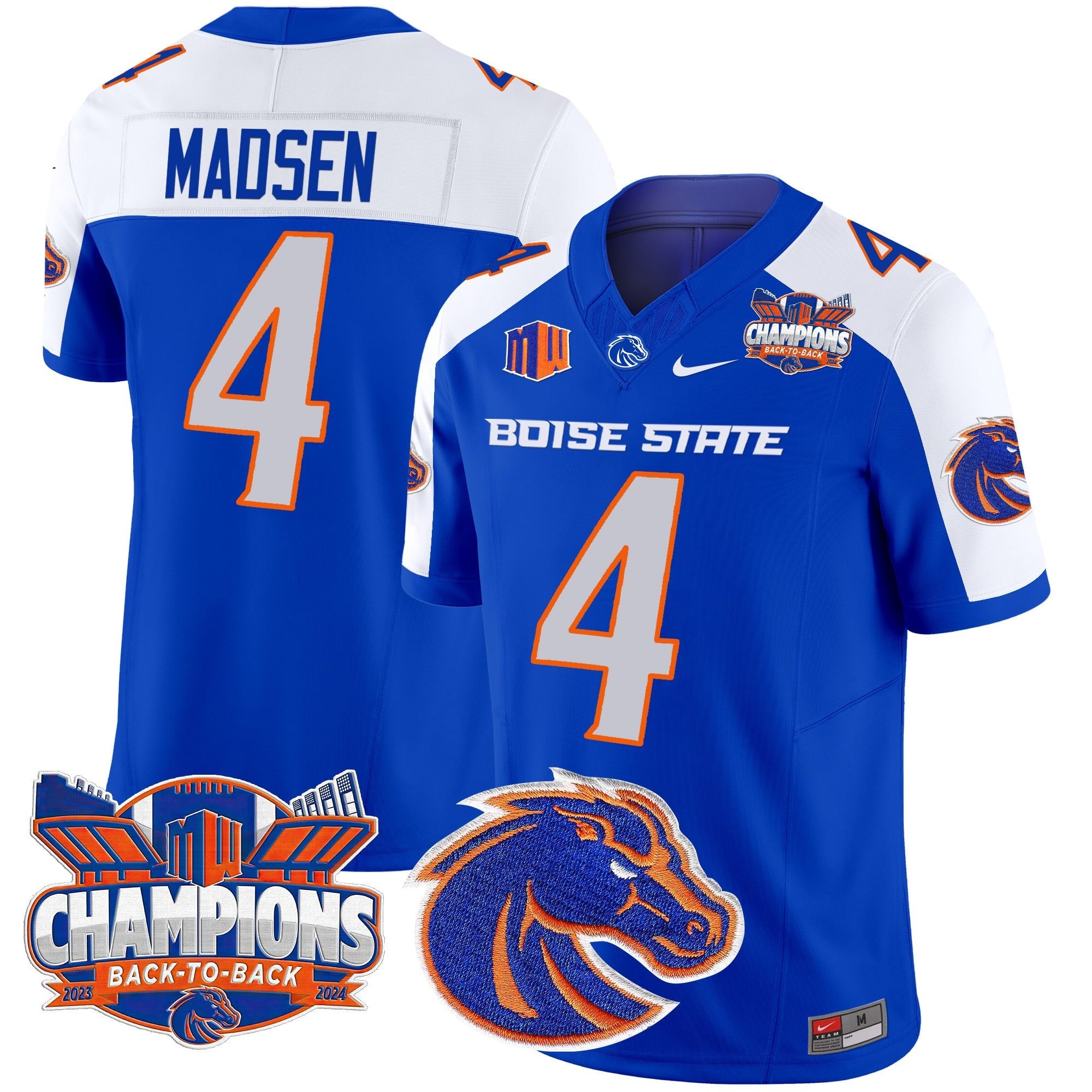 Men's Boise State Broncos 2024 Back To Back Champions Vapor Limited Jersey - All Stitched