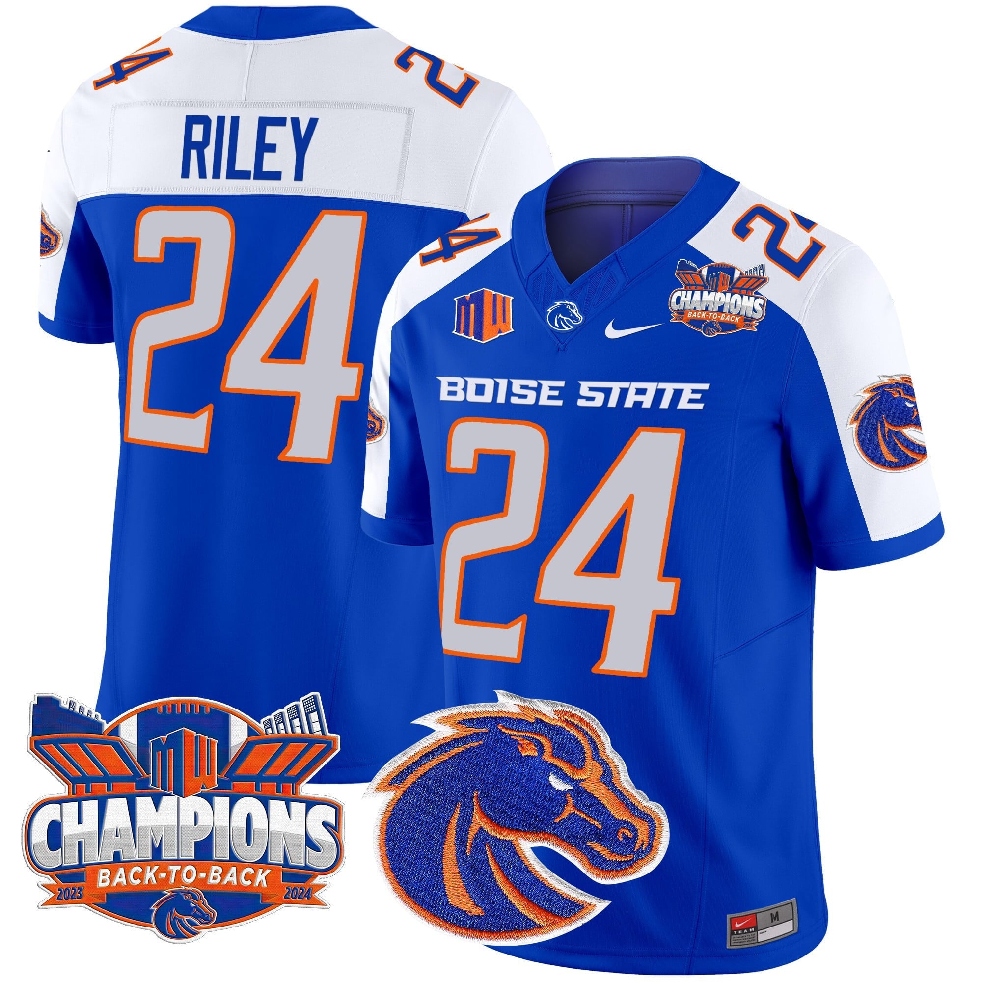 Men's Boise State Broncos 2024 Back To Back Champions Vapor Limited Jersey - All Stitched