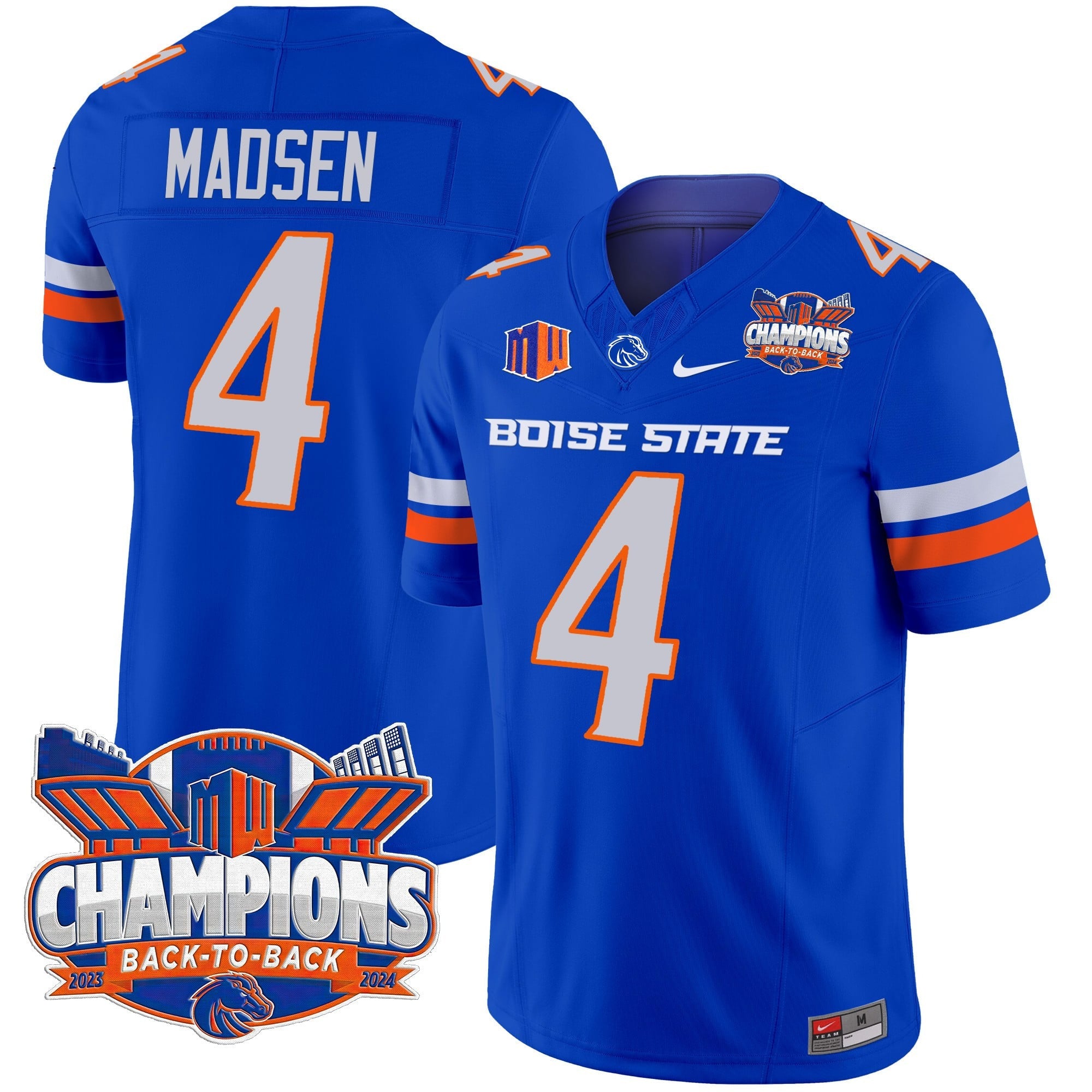 Men's Boise State Broncos 2024 Back To Back Champions Vapor Limited Jersey - All Stitched