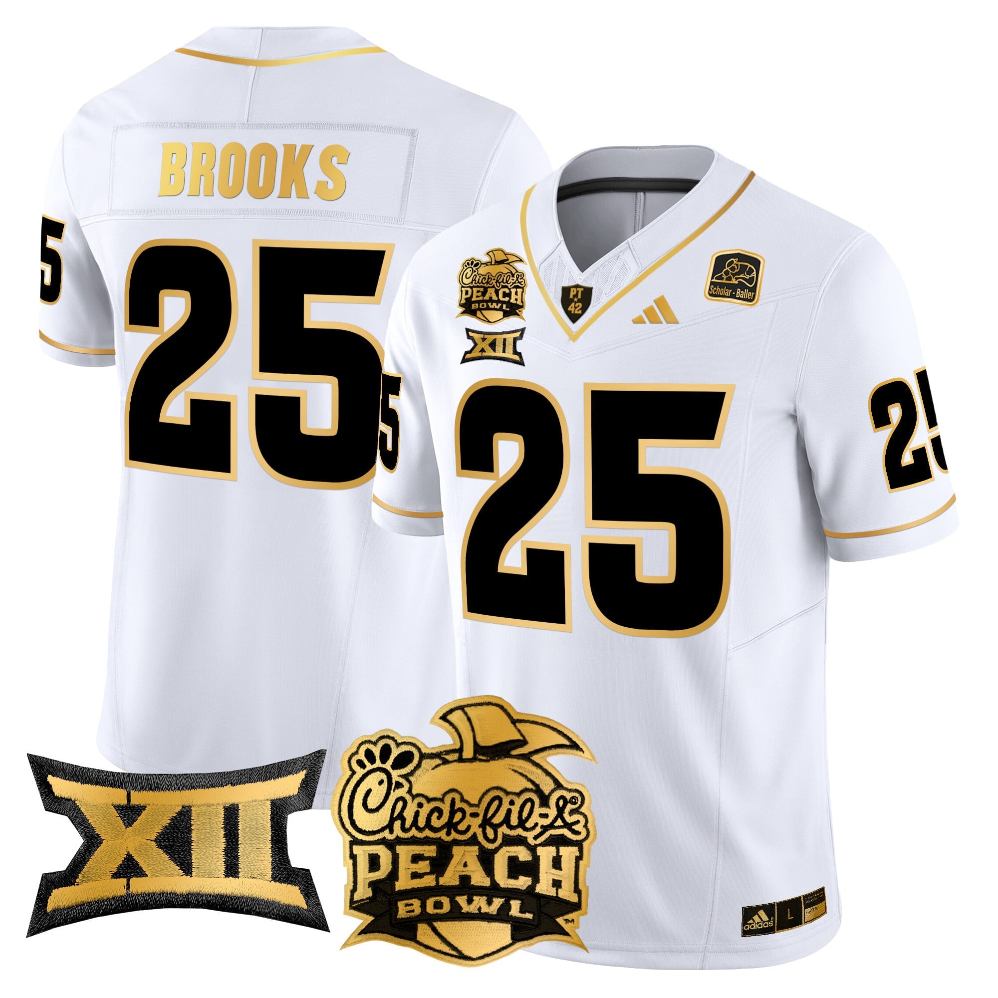 Men's Arizona State Sun Devils 2025 Peach Bowl Gold Vapor Limited Jersey - All Stitched