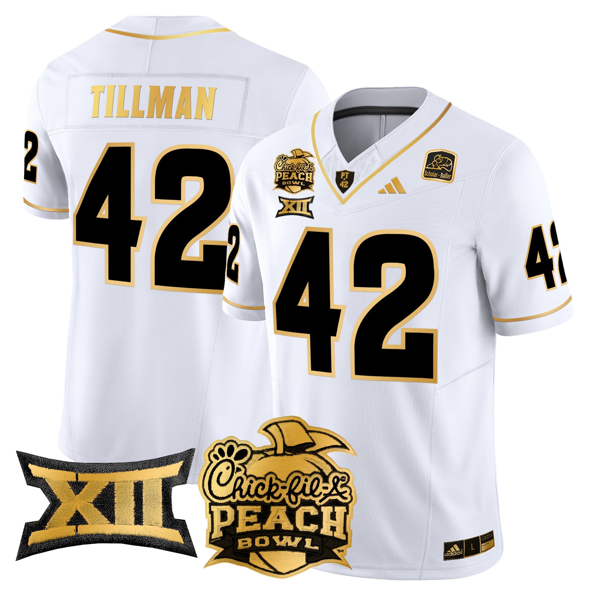 Men's Arizona State Sun Devils 2025 Peach Bowl Gold Vapor Limited Jersey - All Stitched