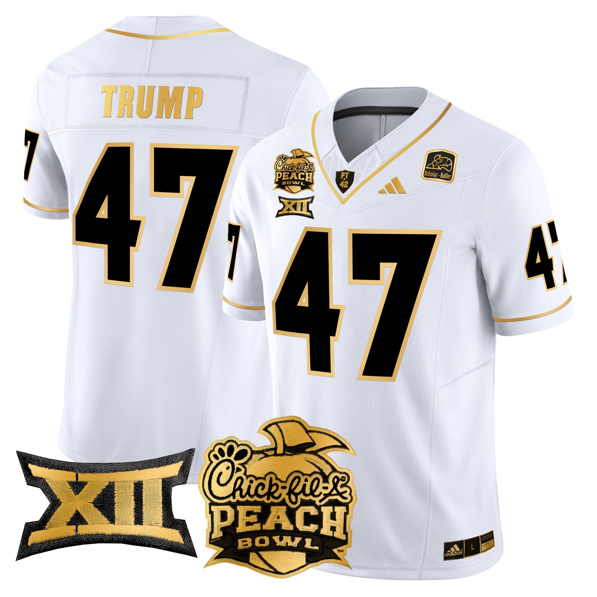 Men's Arizona State Sun Devils 2025 Peach Bowl Gold Vapor Limited Jersey - All Stitched