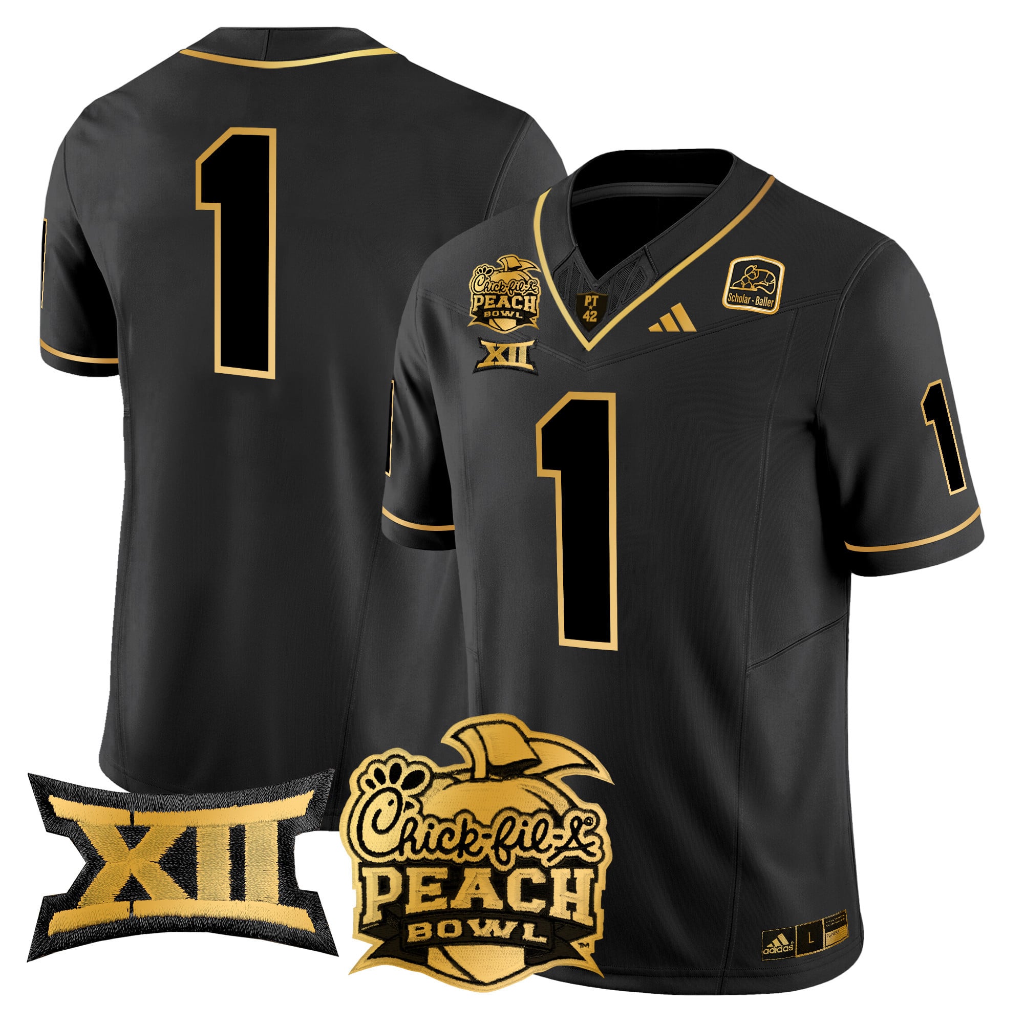 Men's Arizona State Sun Devils 2025 Peach Bowl Gold Vapor Limited Jersey - All Stitched