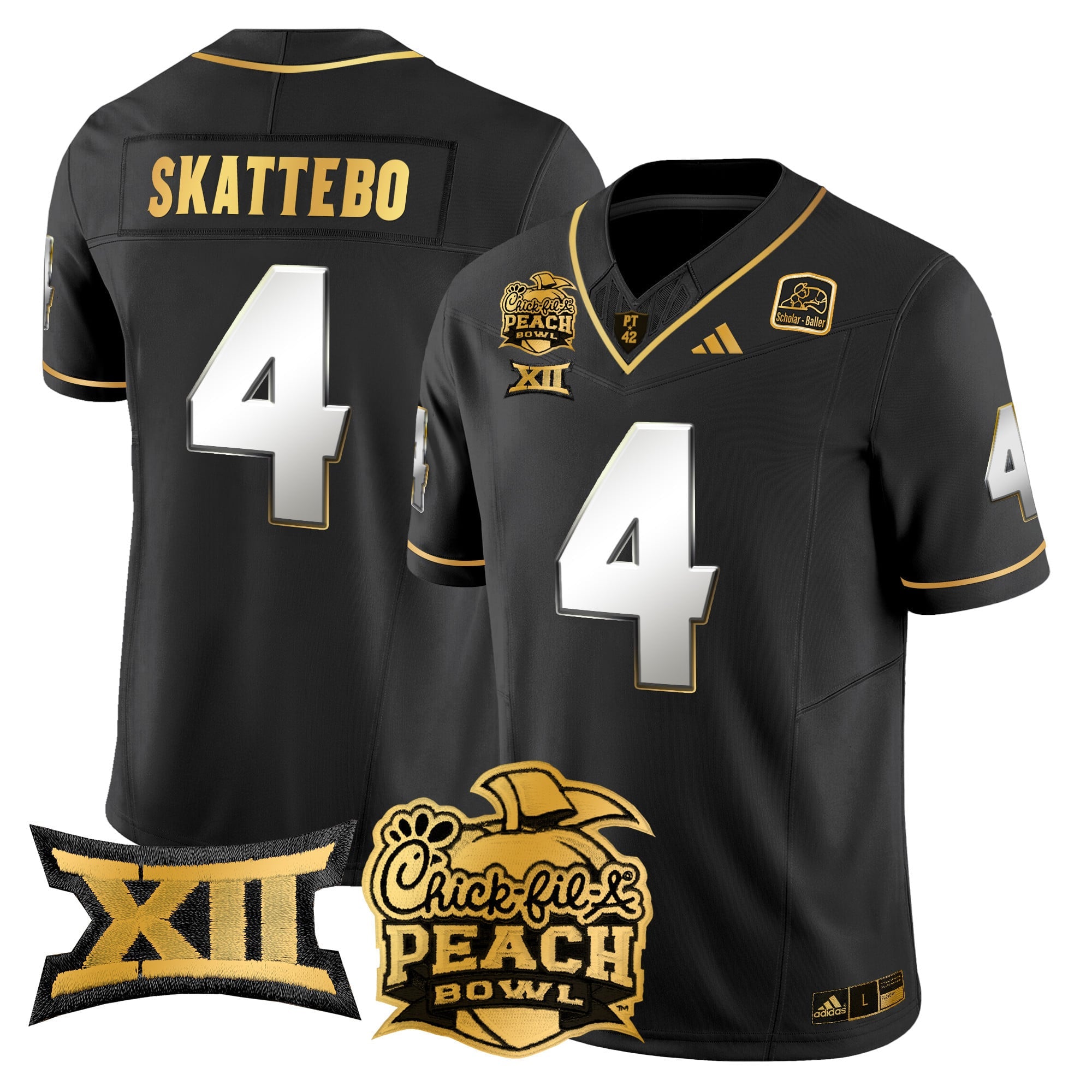 Men's Arizona State Sun Devils 2025 Peach Bowl Gold Vapor Limited Jersey - All Stitched