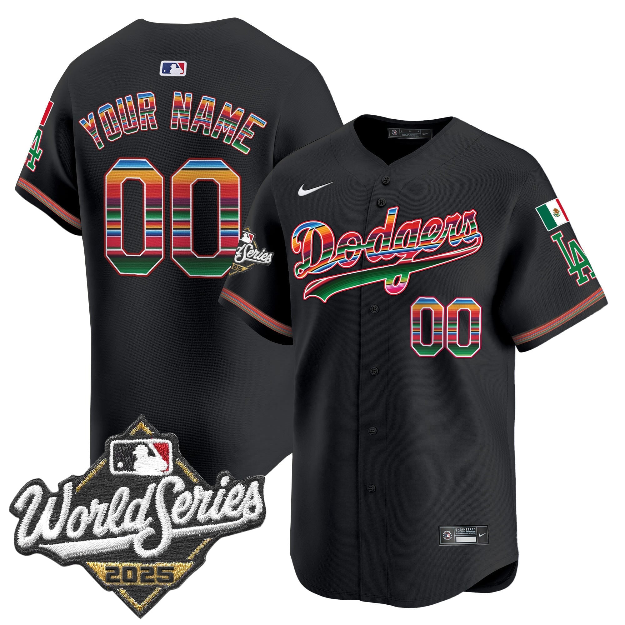 Dodgers Mexico 2025 World Series Vapor Premier Limited Custom Jersey - All Stitched