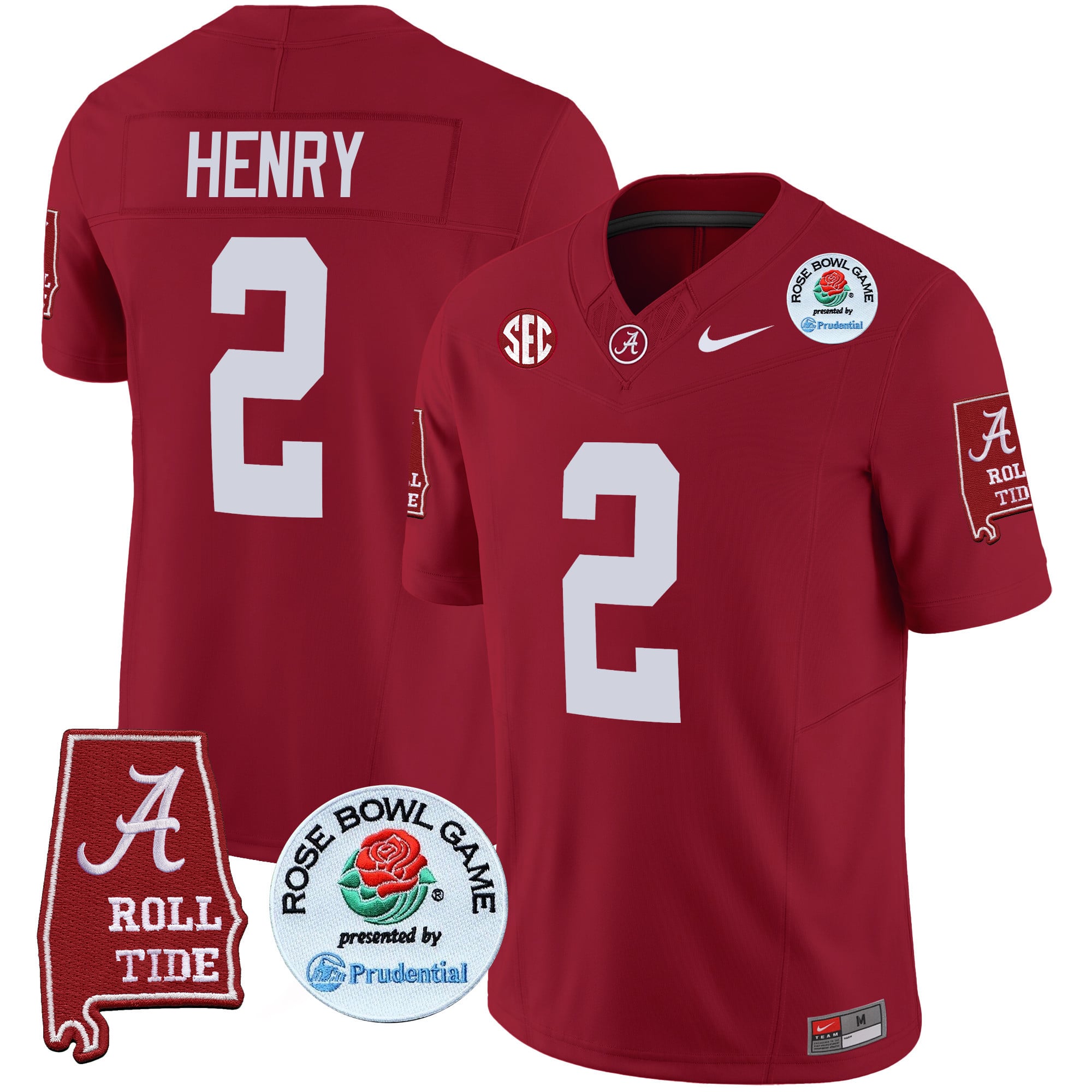 Men's Alabama Crimson Tide Rose Bowl Patch Vapor Limited Jersey - All Stitched