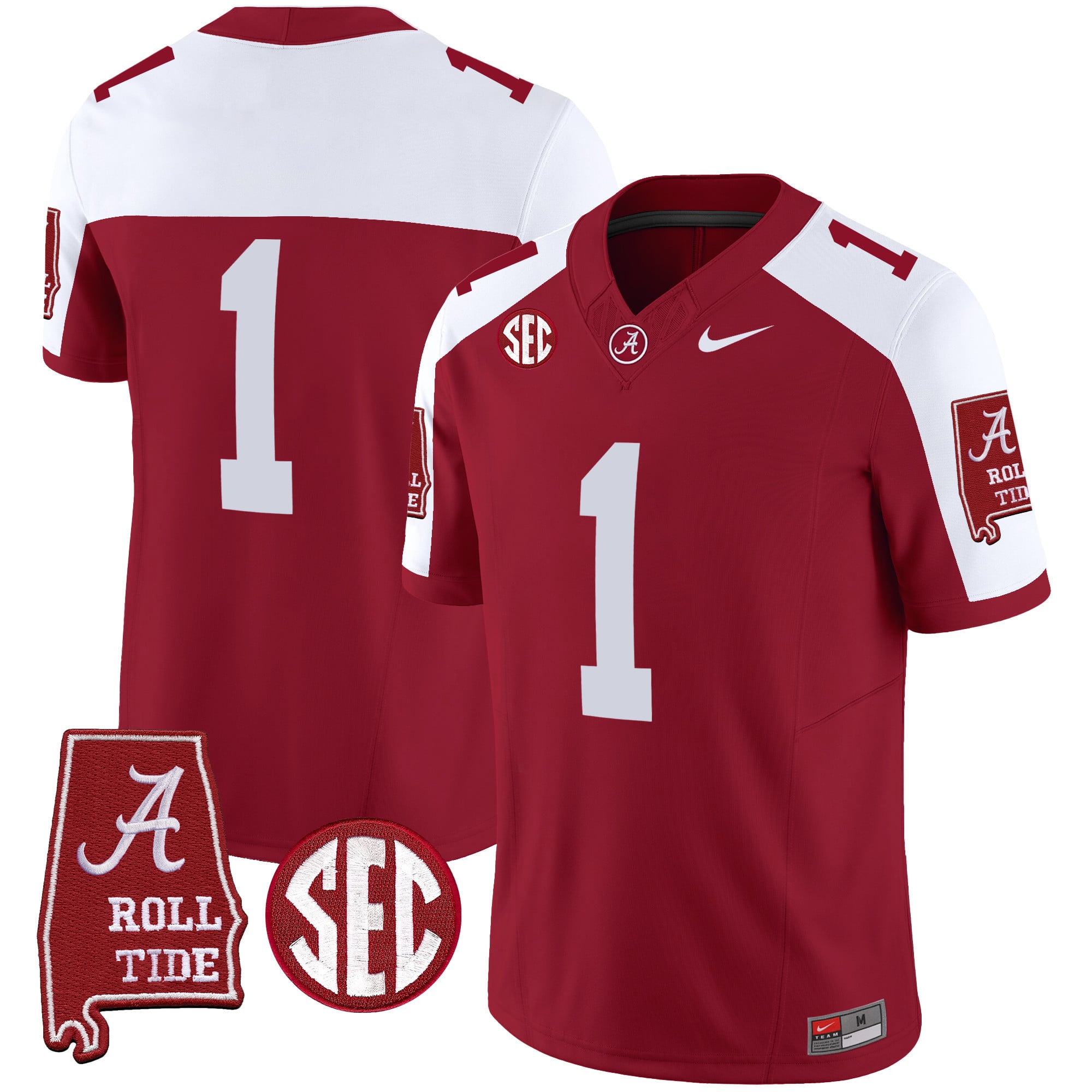 Men's Alabama Crimson Tide Vapor Limited Jersey V3 - Alabama Map - All Stitched