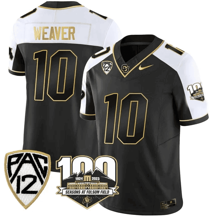 Men's Colorado Buffaloes 100th Seasons At Folsom Field Patch Vapor Gold Jersey V2 ?All Stitched