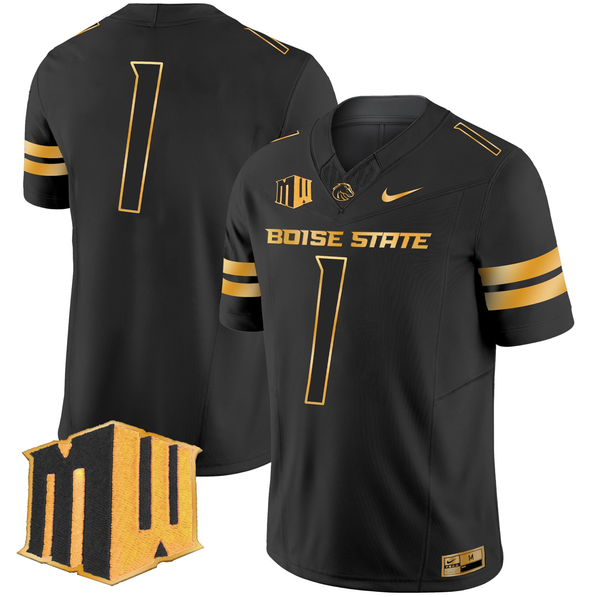 Men's Boise State Broncos 2024 Gold Vapor Limited Jersey - All Stitched