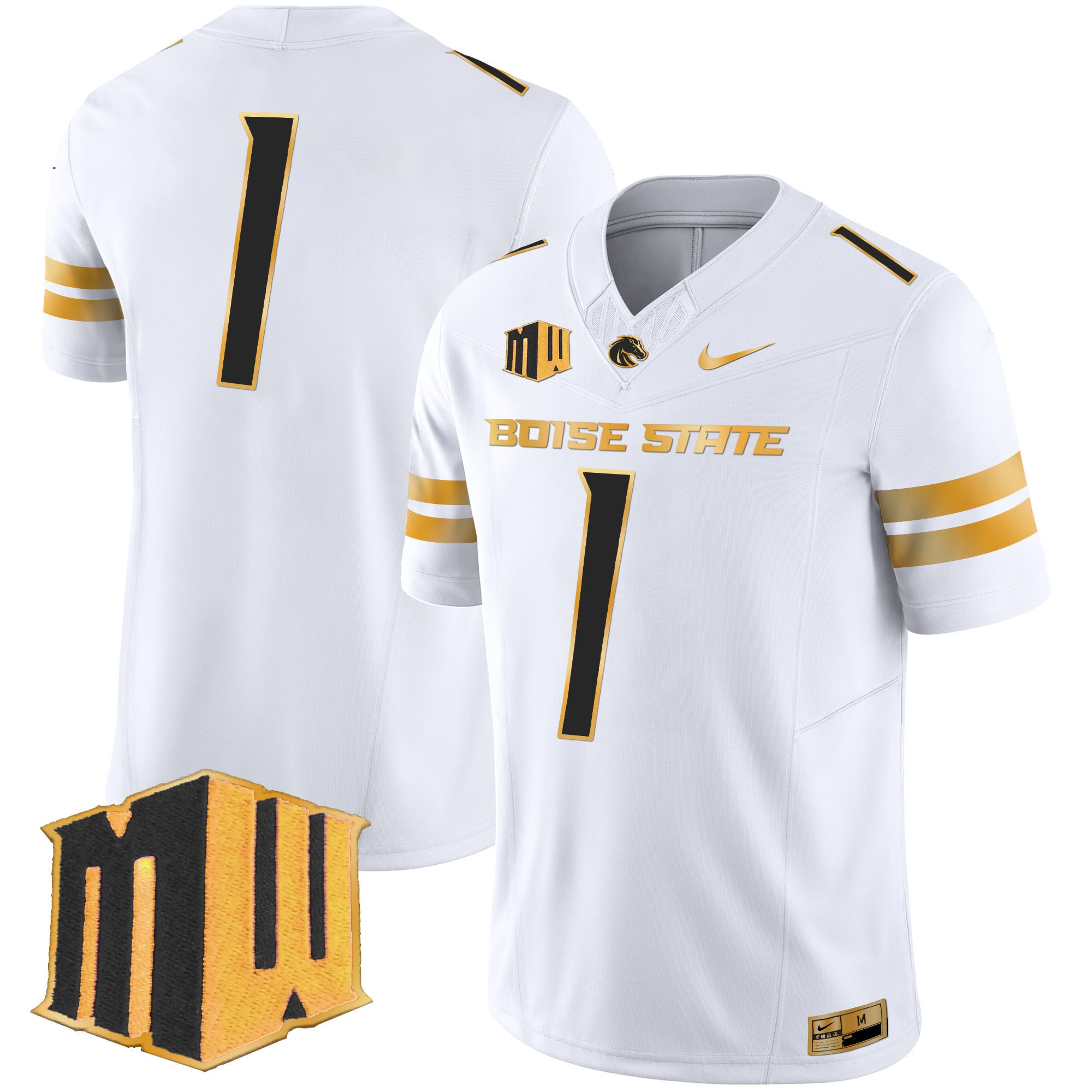 Men's Boise State Broncos 2024 Gold Vapor Limited Jersey - All Stitched