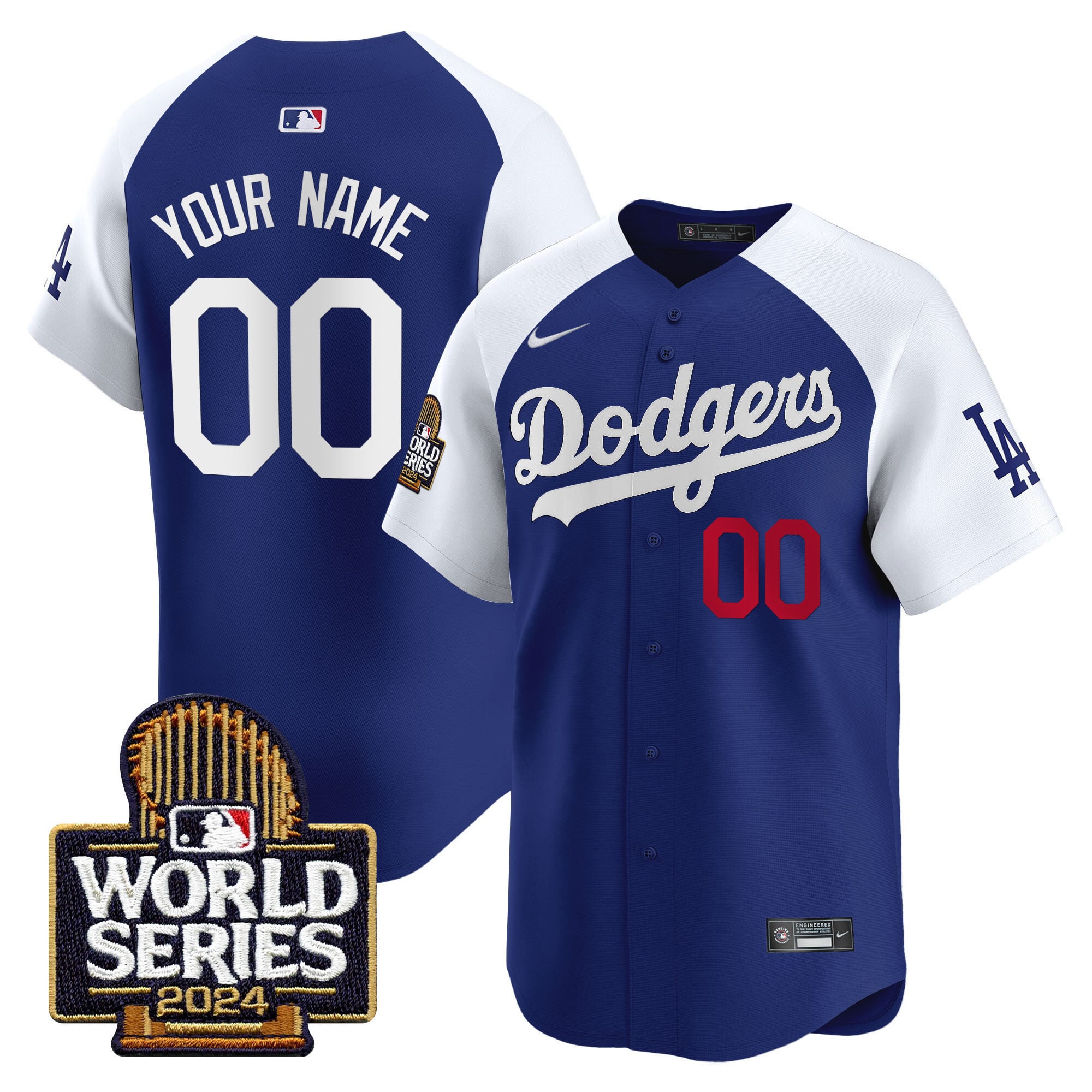 Dodgers 2024 World Series Vapor Premier Limited Custom Jersey - All Stitched