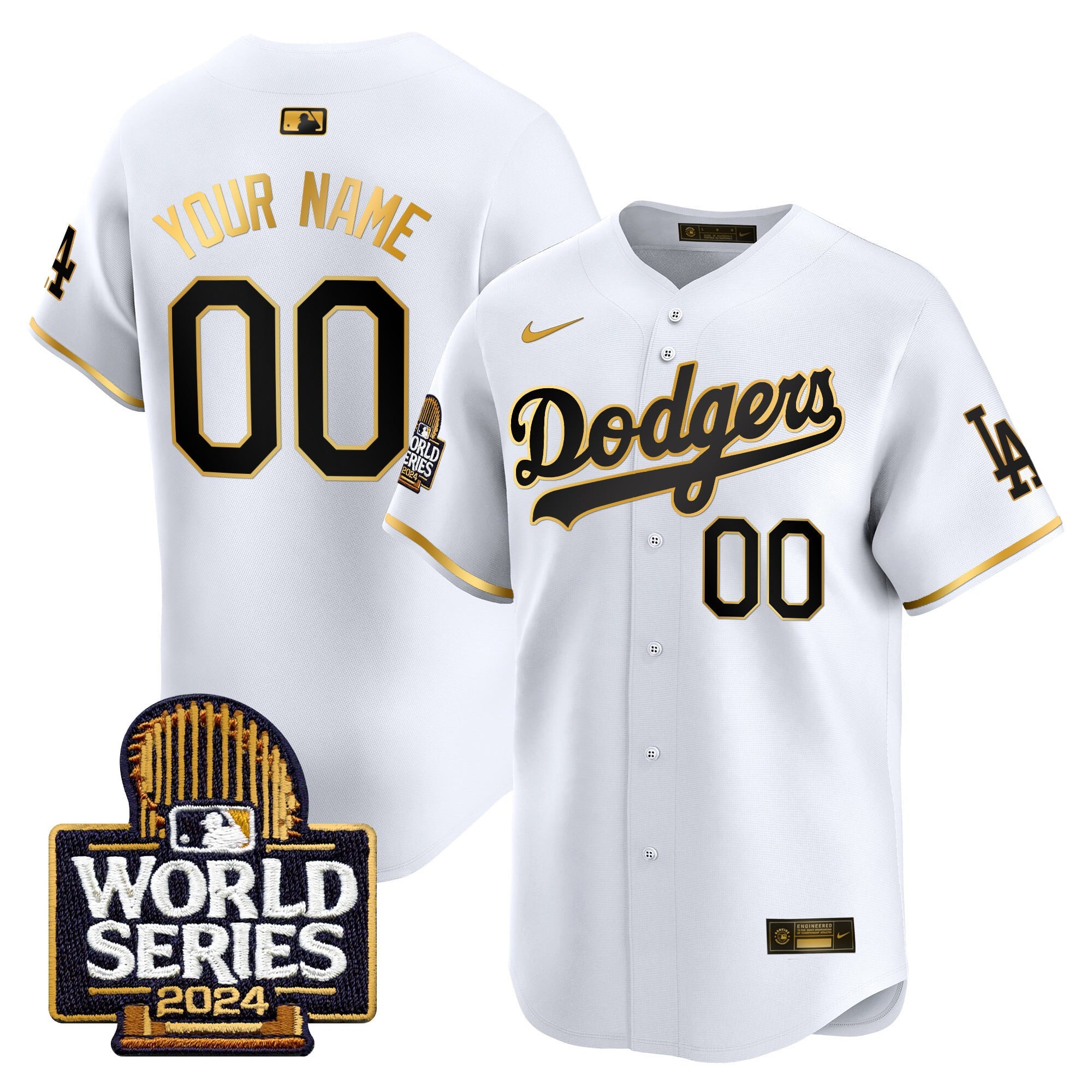 Dodgers 2024 World Series Vapor Premier Limited Custom Jersey - All Stitched