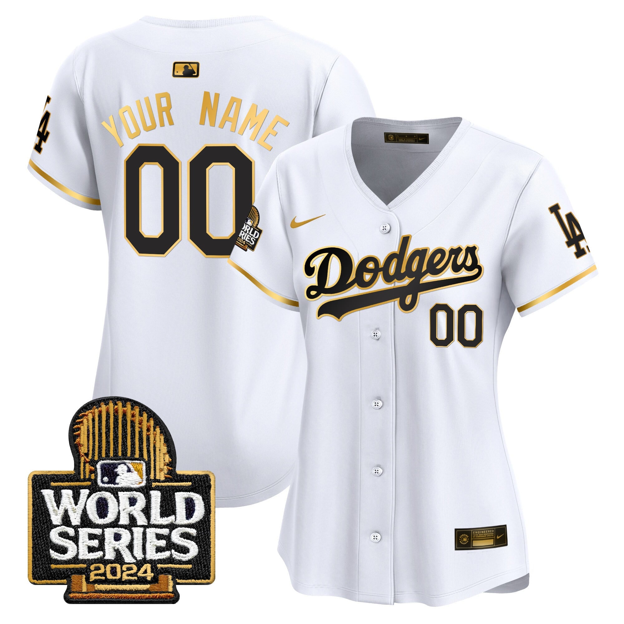 Dodgers 2024 World Series Vapor Premier Limited Custom Jersey - All Stitched