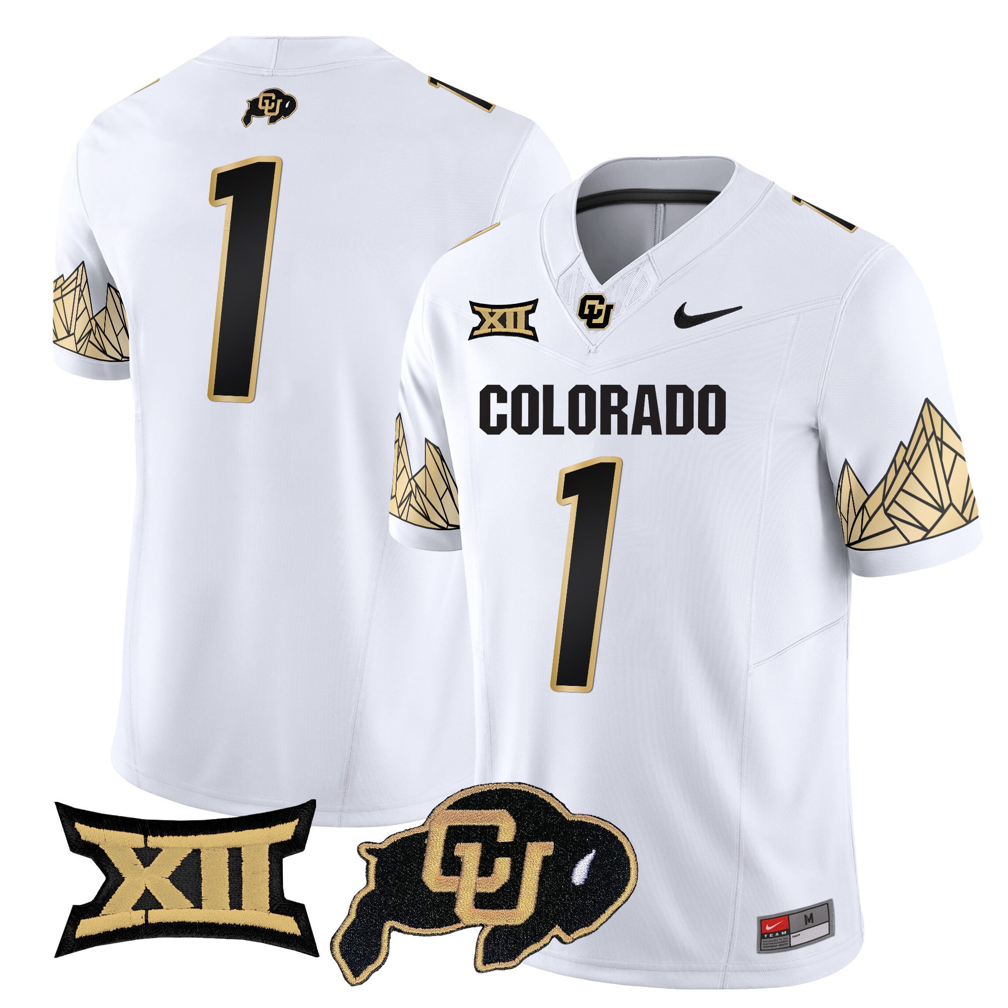 Men's Colorado Buffaloes Vapor Limited Jersey V4 - Big 12 XII Patch - All Stitched