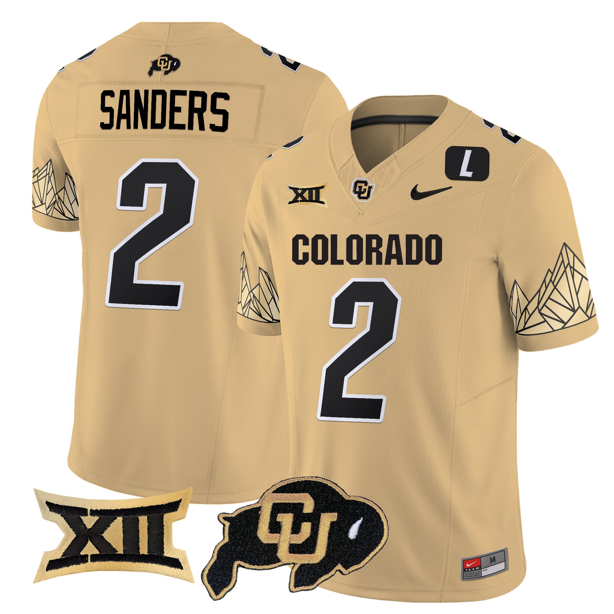 Men's Colorado Buffaloes Vapor Limited Jersey V4 - Big 12 XII Patch - All Stitched