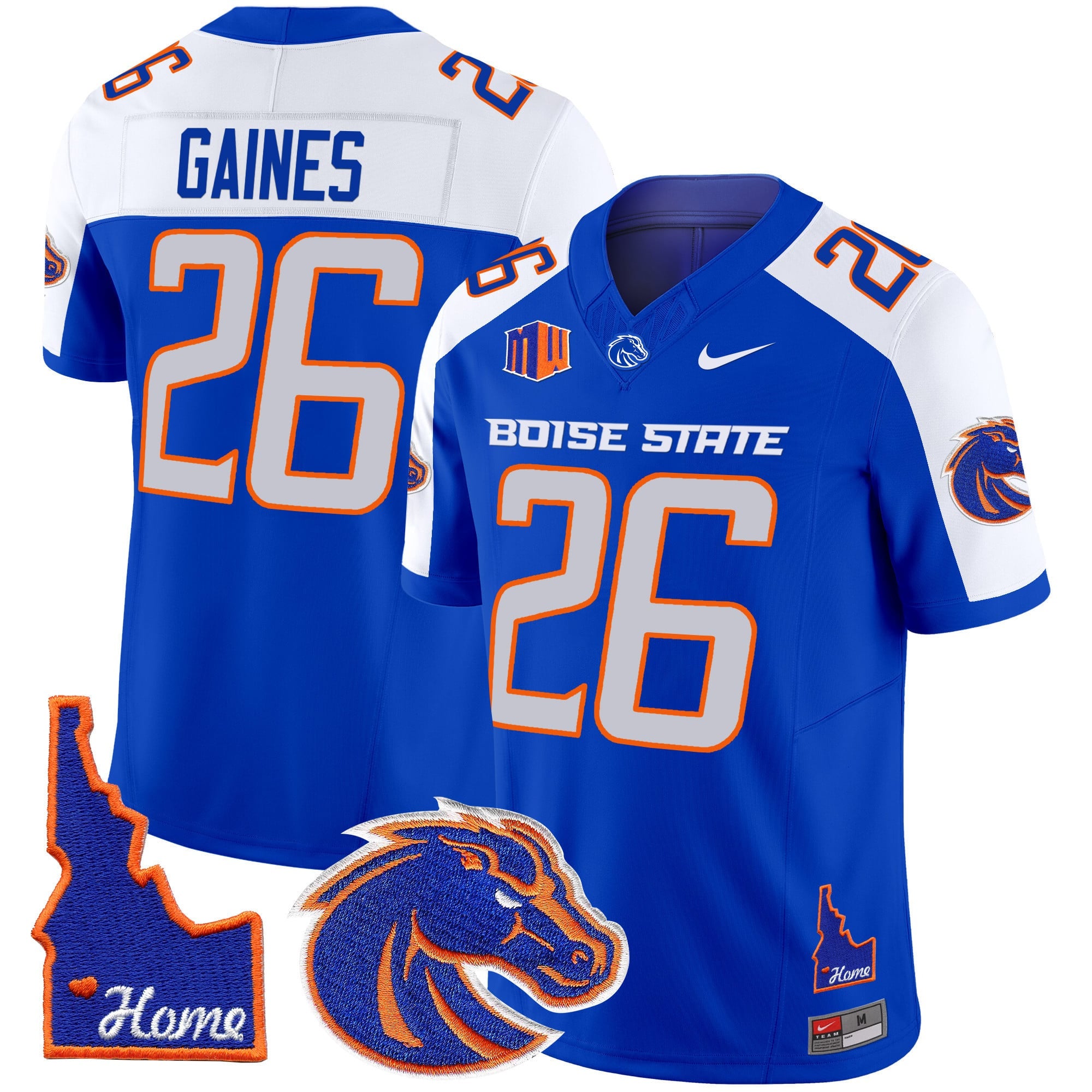 Men's Boise State Broncos 2024 Home Patch Vapor Limited Jersey - All Stitched