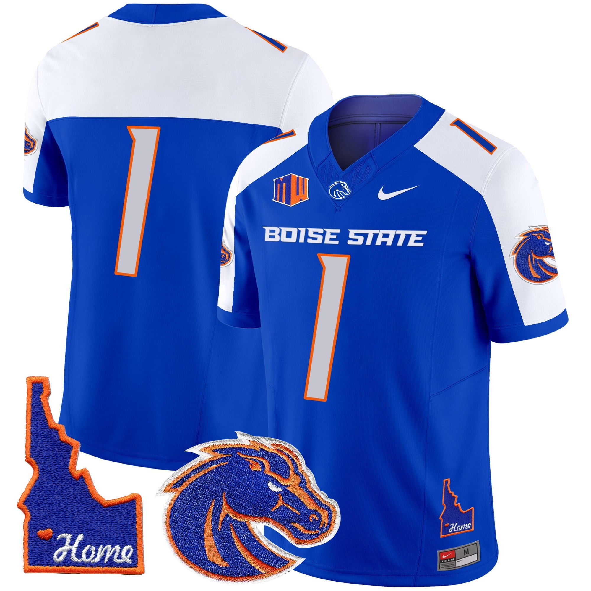 Men's Boise State Broncos 2024 Home Patch Vapor Limited Jersey - All Stitched