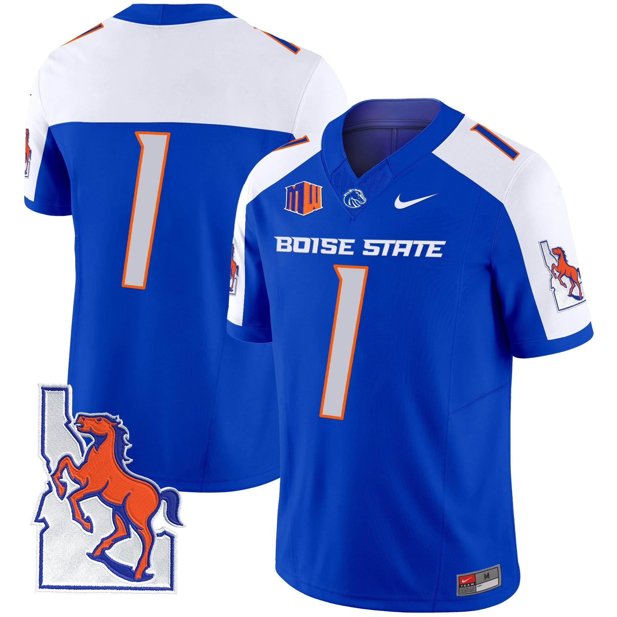 Men's Boise State Broncos 2024 Map Patch Vapor Limited Jersey - All Stitched
