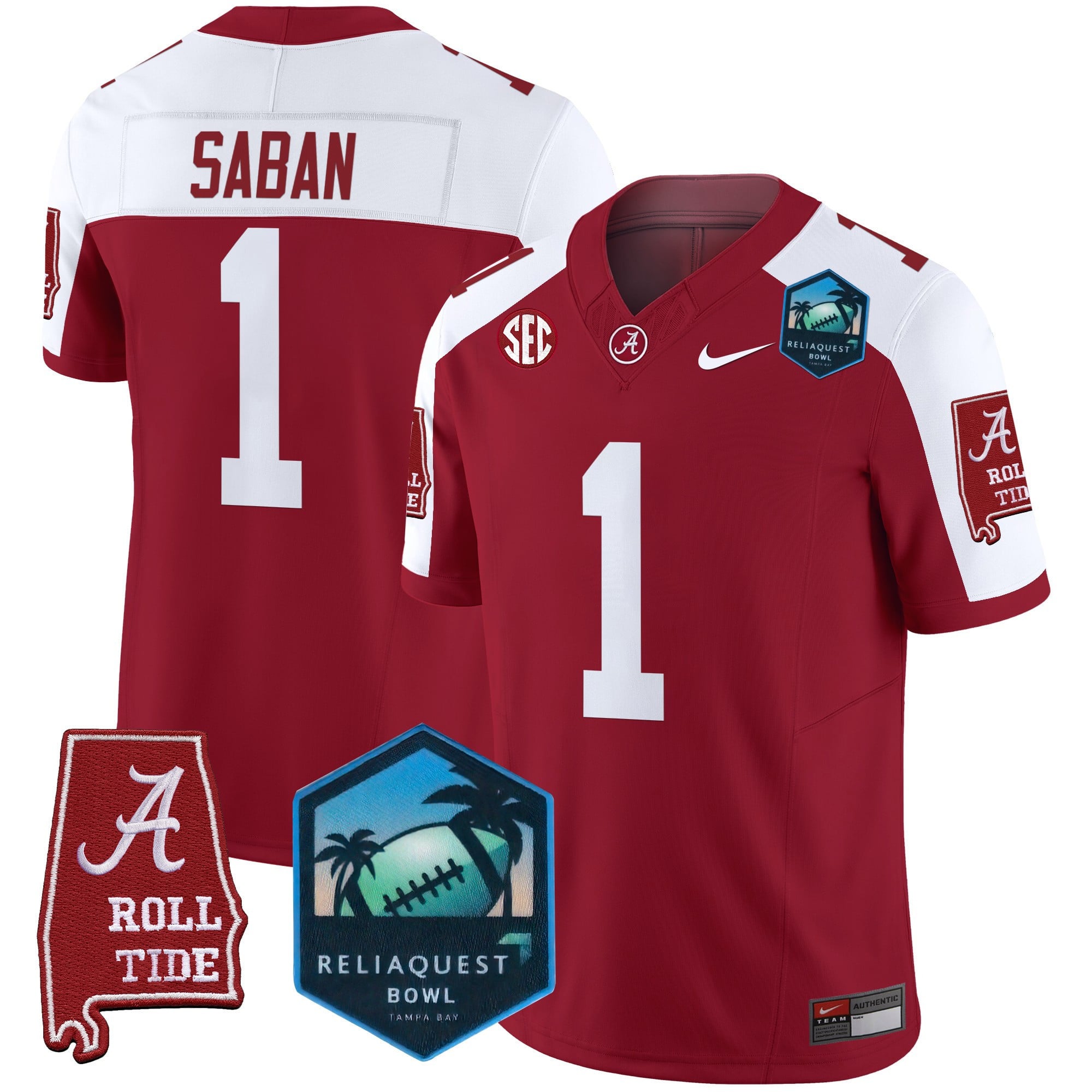 Men's Alabama Crimson Tide 2025 ReliaQuest Bowl Patch Vapor Limited Jersey - All Stitched