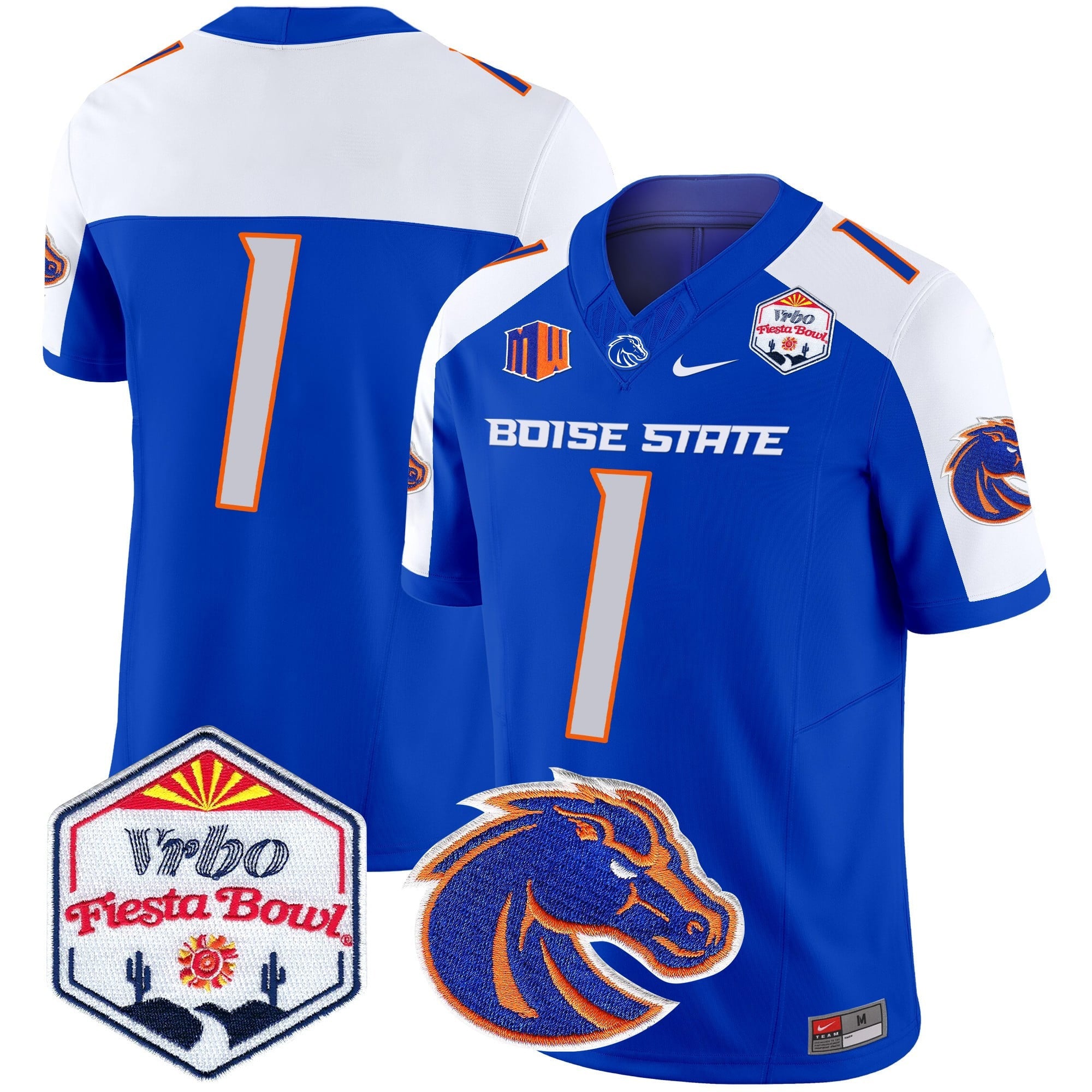 Men's Boise State Broncos 2025 The Fiesta Bowl Patch Vapor Limited Jersey - All Stitched