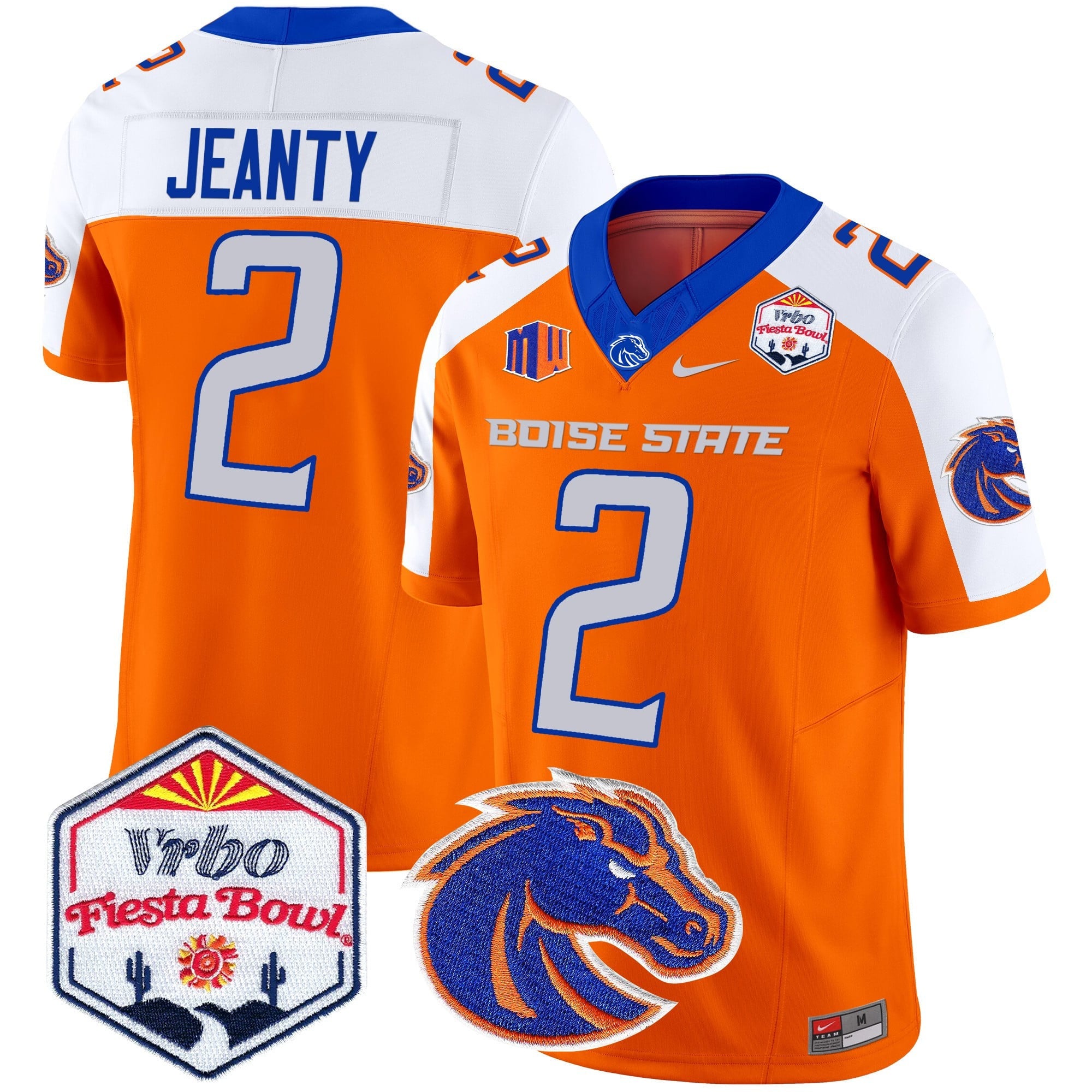 Men's Boise State Broncos 2025 The Fiesta Bowl Patch Vapor Limited Jersey - All Stitched