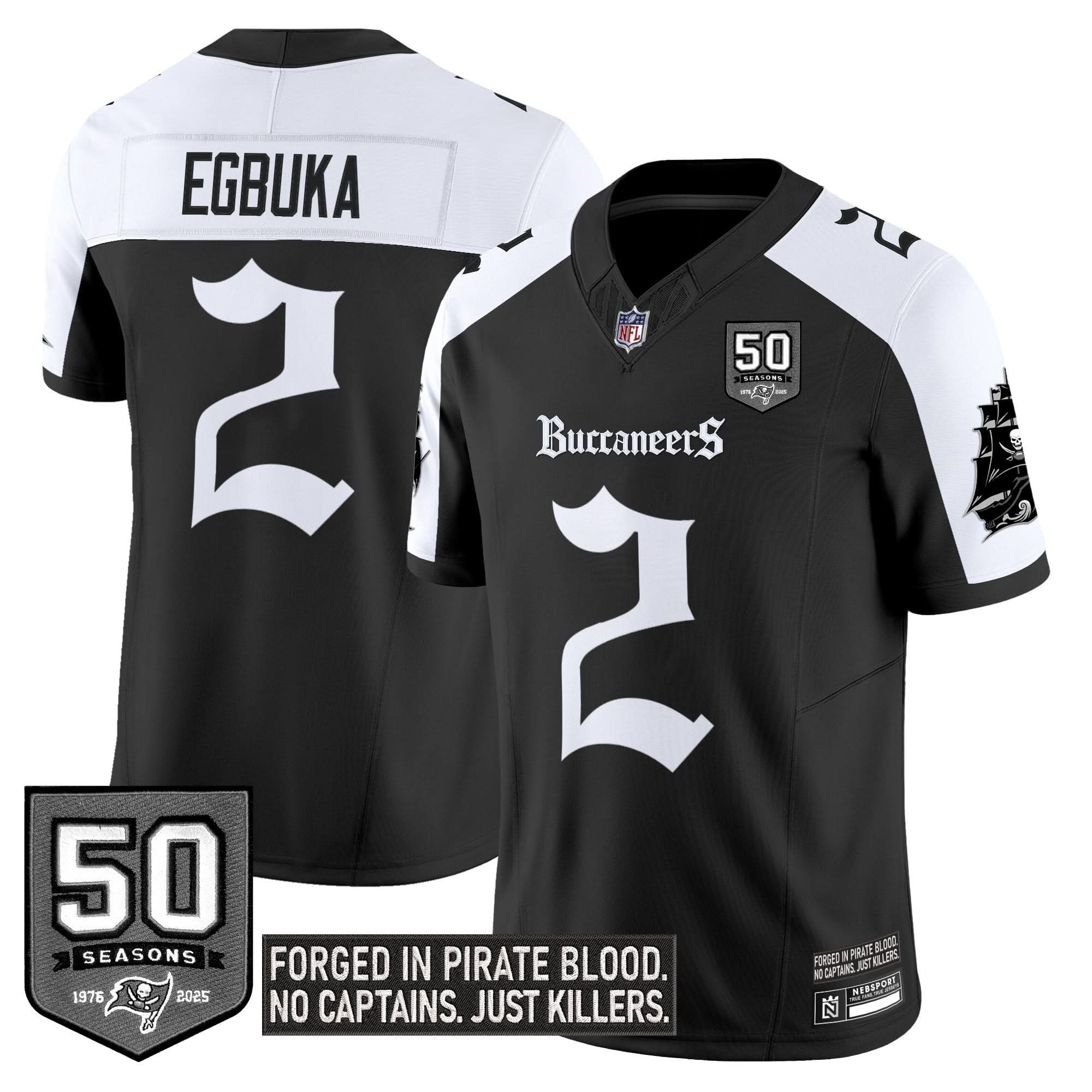 Tampa Bay Buccaneers 'Gothic Pirate Shadows Edition' Limited Jersey - All Stitched
